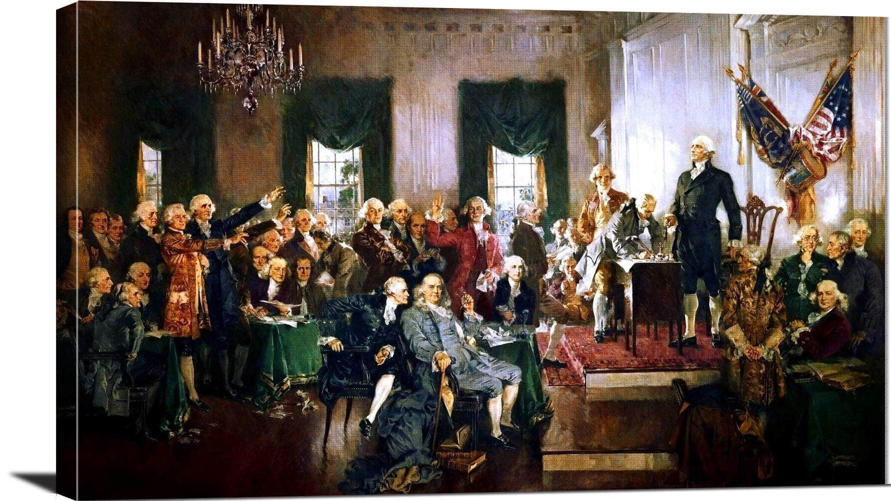Signing The Constitution Of The United States Painting Howard Christy Canvas Art - Image 3