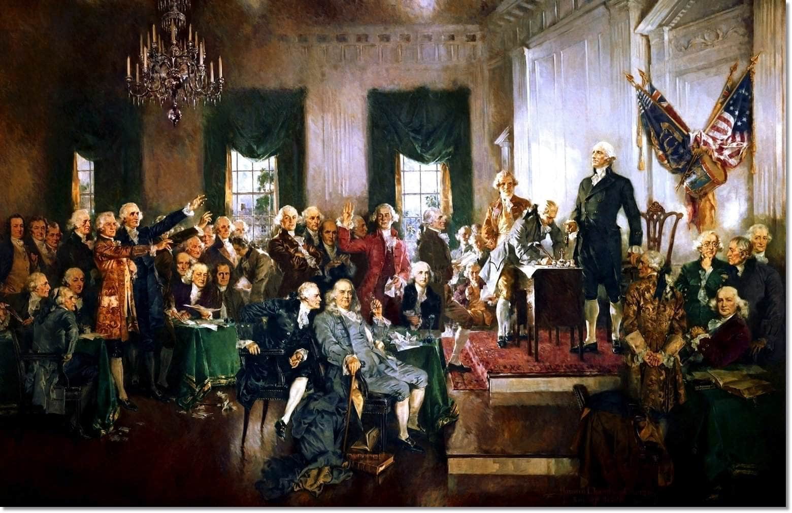 Signing The Constitution Of The United States Painting Howard Christy Canvas Art - Image 5