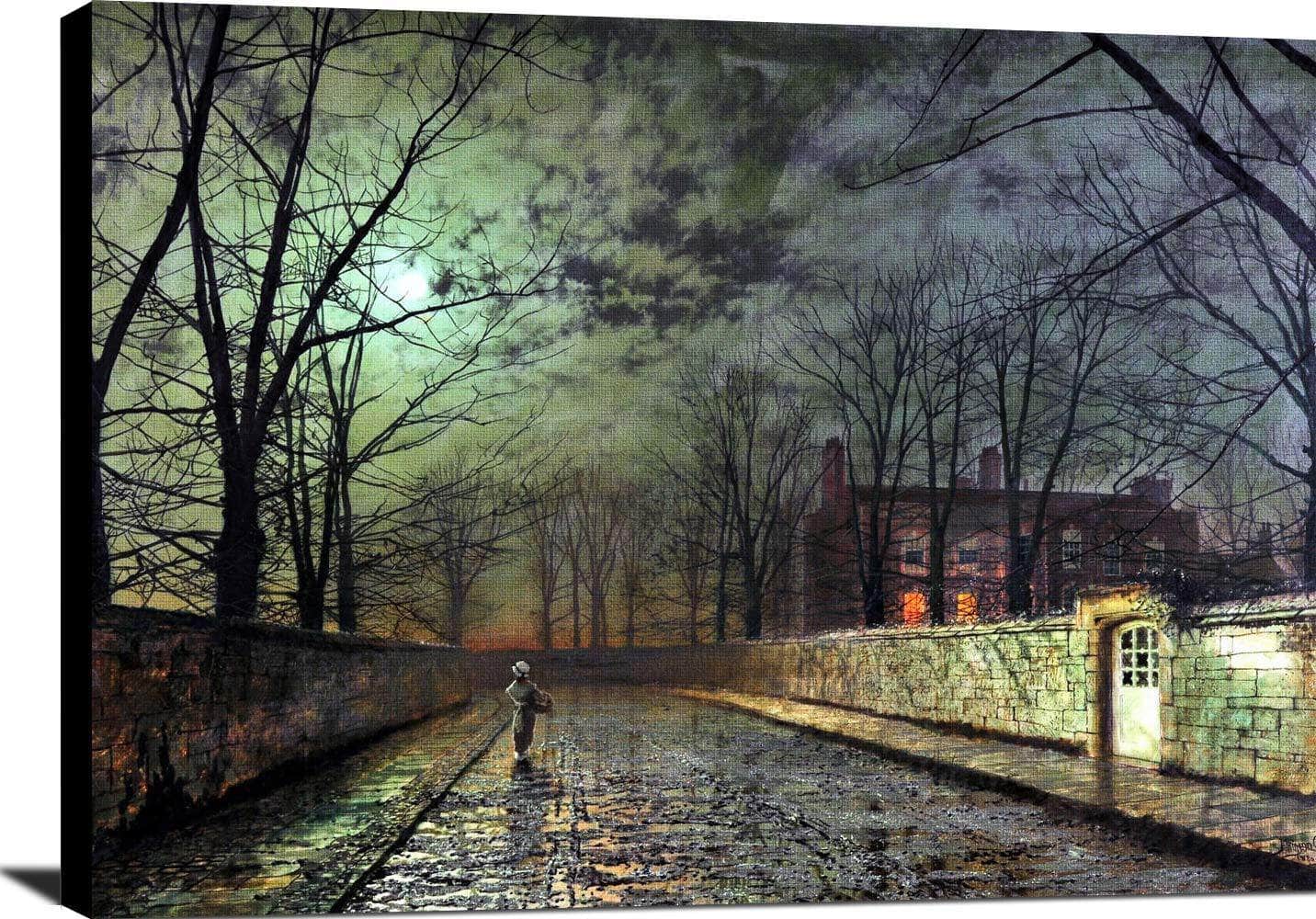 Silver Moonlight Painting John Atkinson Grimshaw Canvas Art - Image 2