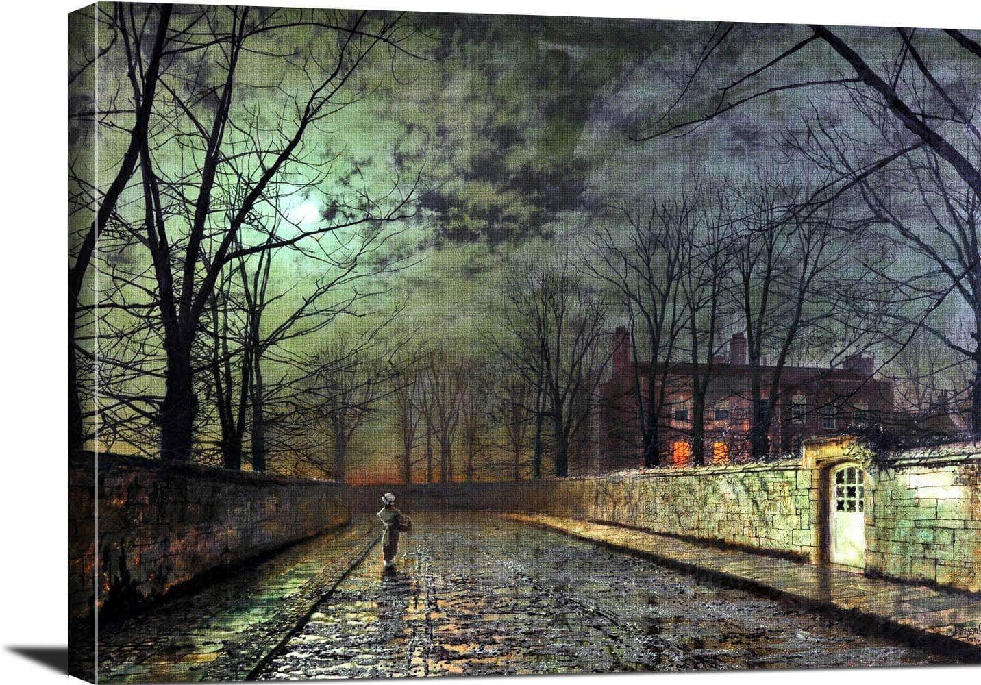 Silver Moonlight Painting John Atkinson Grimshaw Canvas Art - Image 3