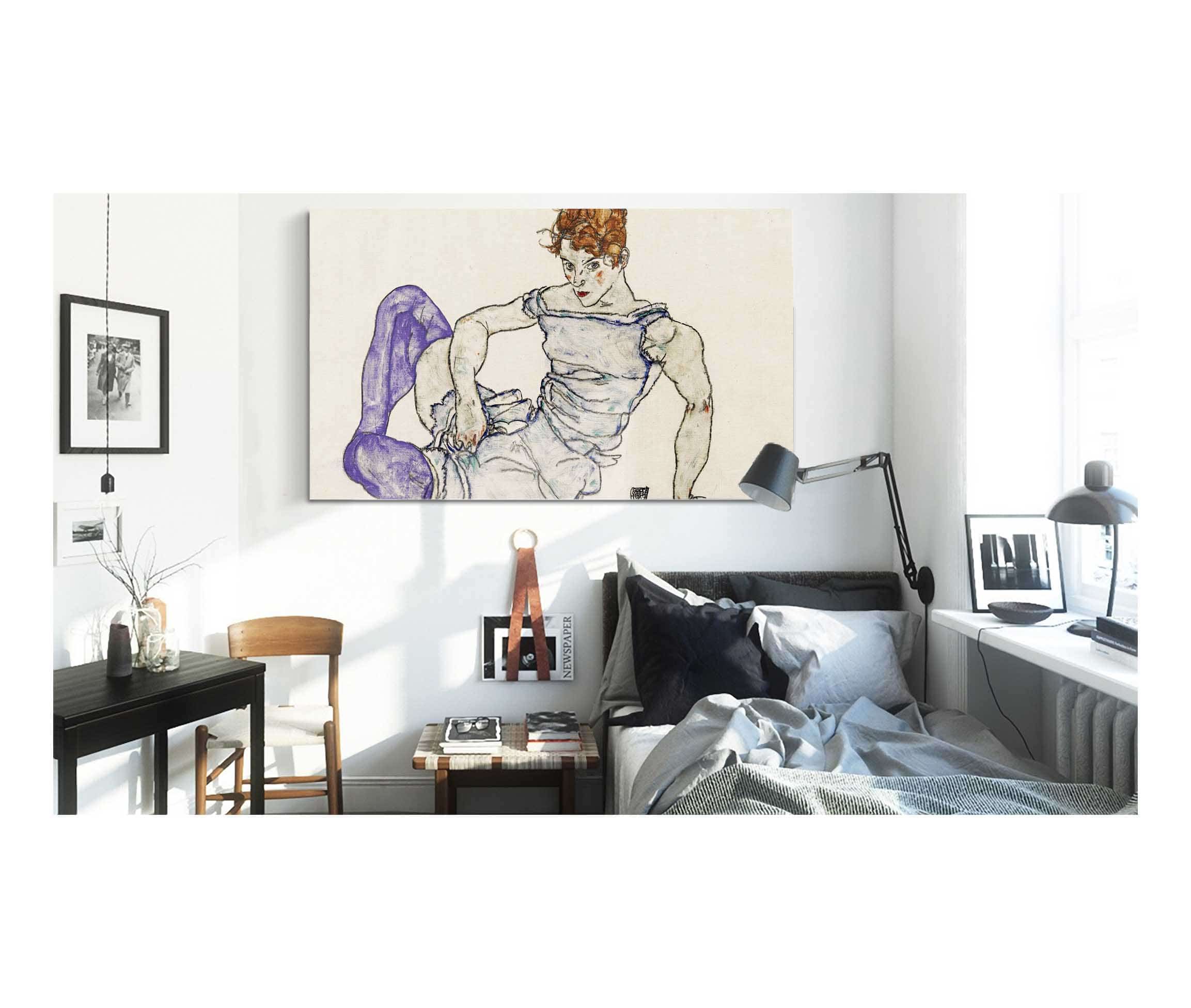 Sitzende Frau Mit Violetten Strumpfen Seated Woman In Violet Stockings by Egon Schiele - Image 3