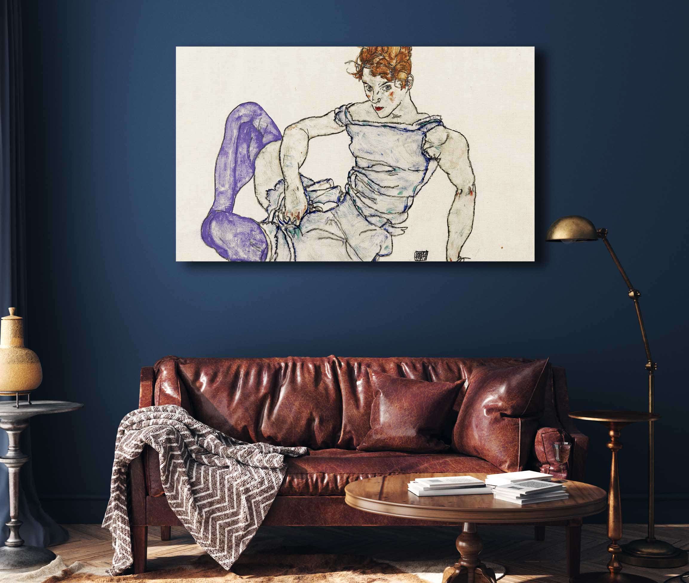 Sitzende Frau Mit Violetten Strumpfen Seated Woman In Violet Stockings by Egon Schiele - Image 4