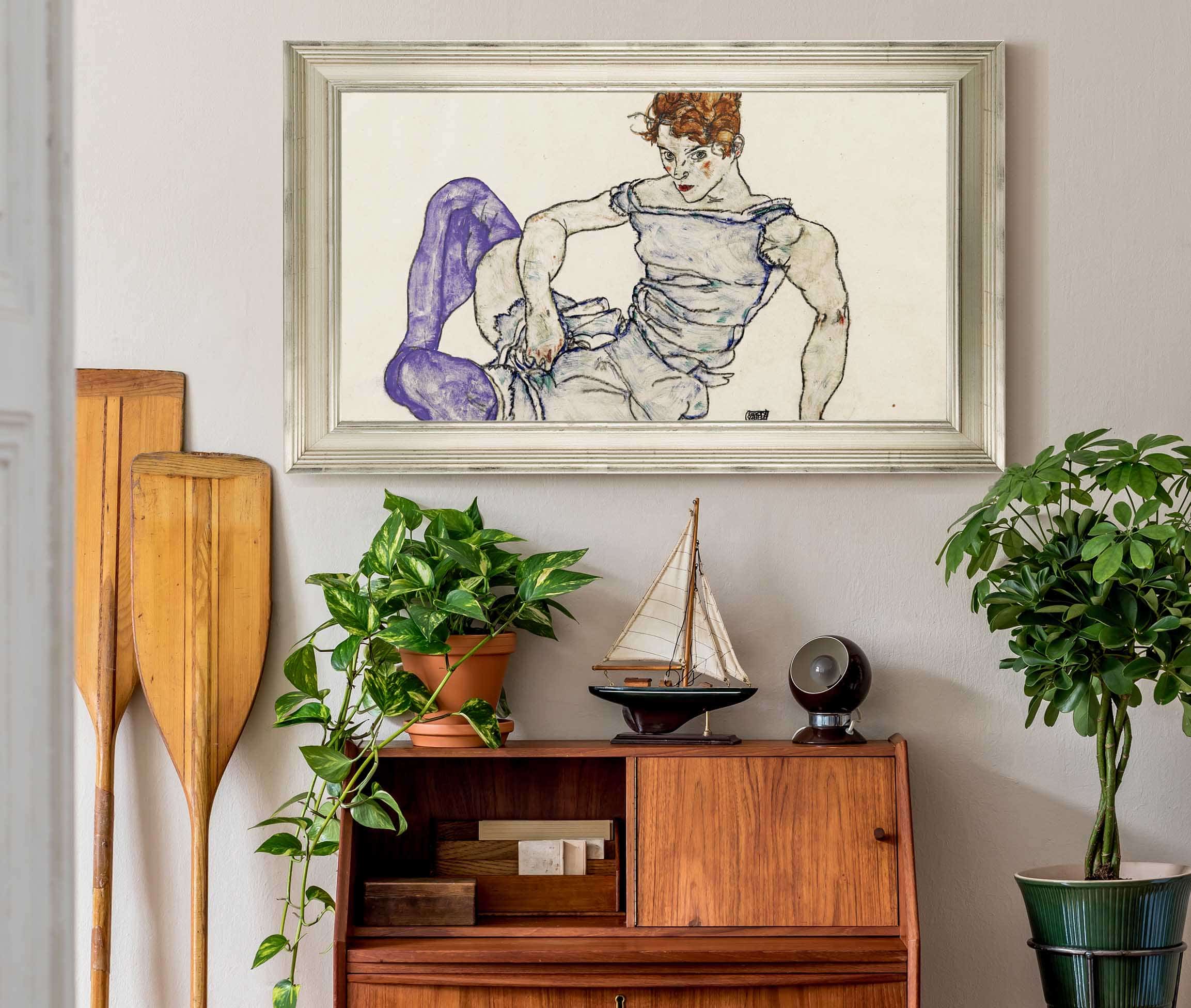 Sitzende Frau Mit Violetten Strumpfen Seated Woman In Violet Stockings by Egon Schiele - Image 6