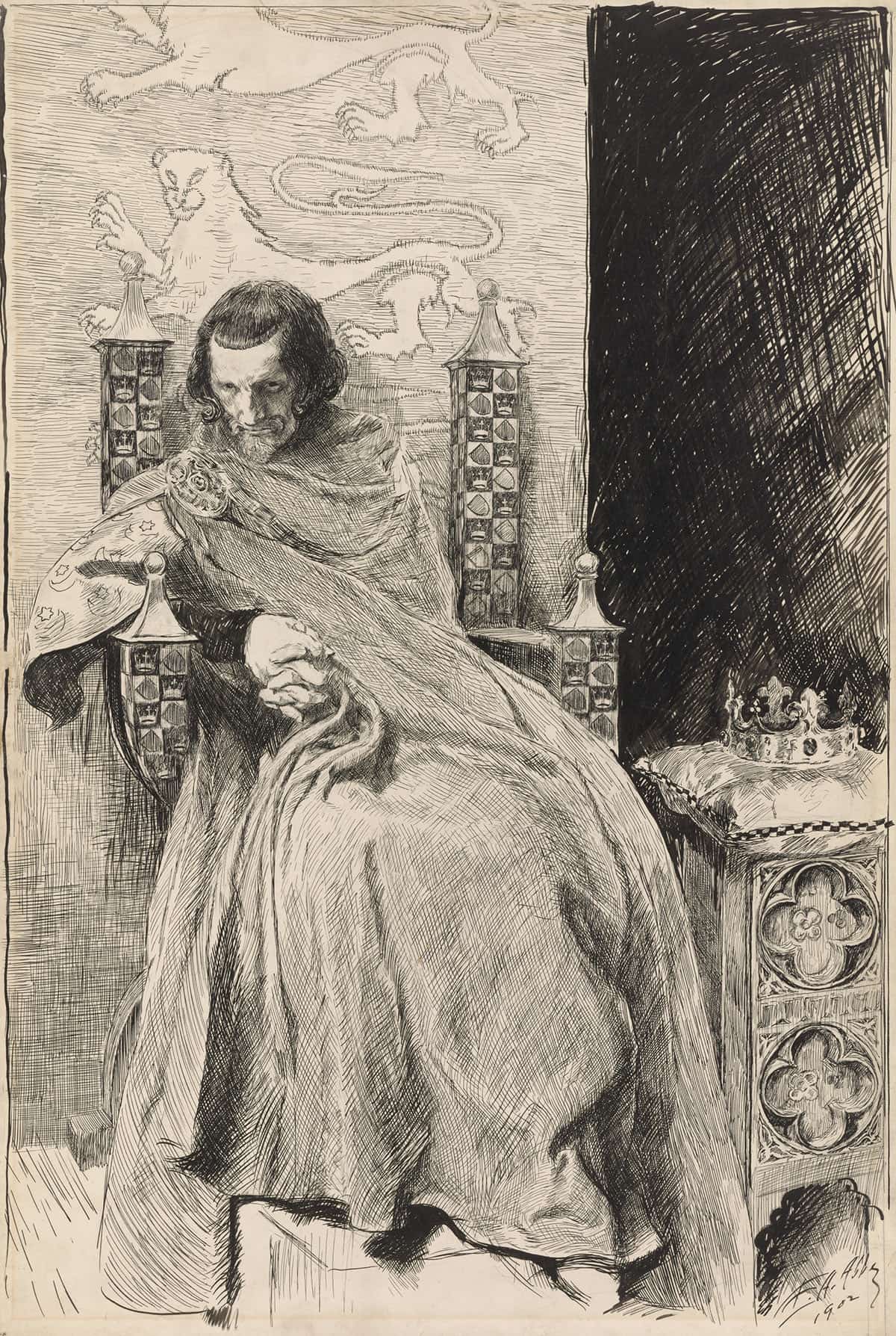Sketch For King John From King John by Edwin Austin Abbey - Image 3