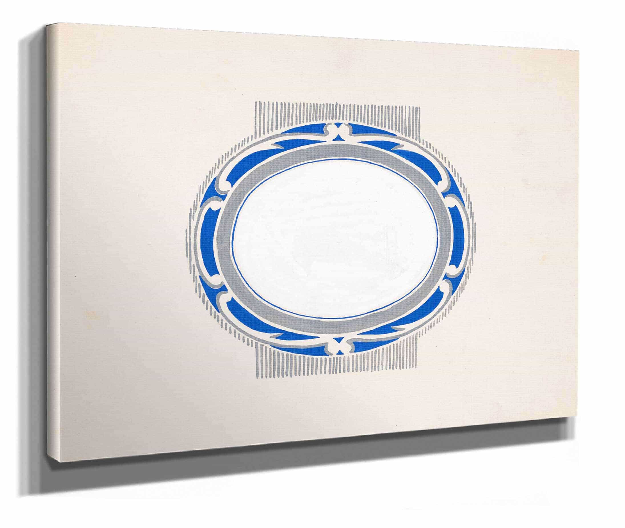Sketch For Oval Medallion And Ruppert Beer Blue And Silver Logo by Winold Reiss - Image 2