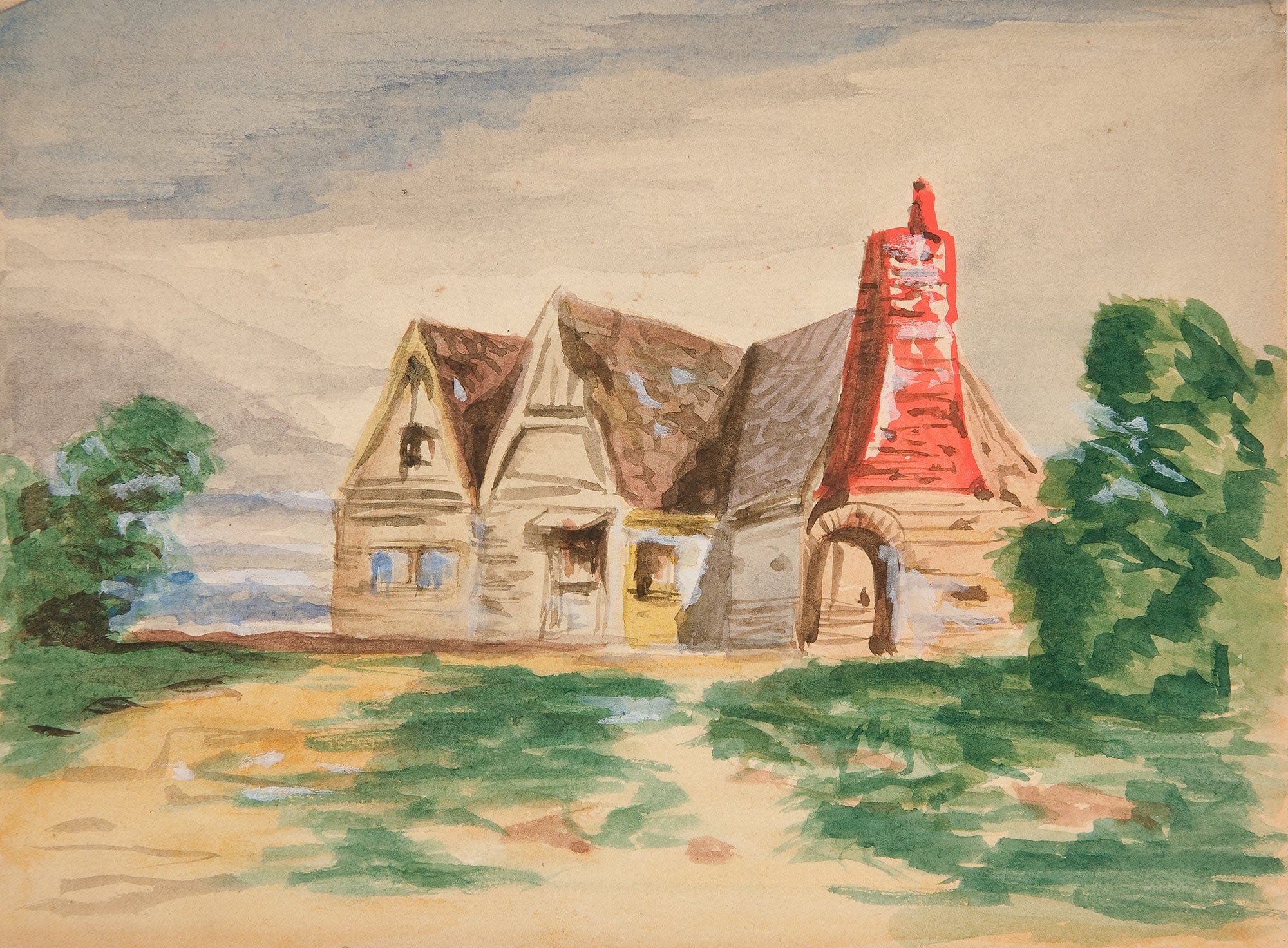 Sketch Of A Country Cottage by Edwin Austin Abbey - Image 2