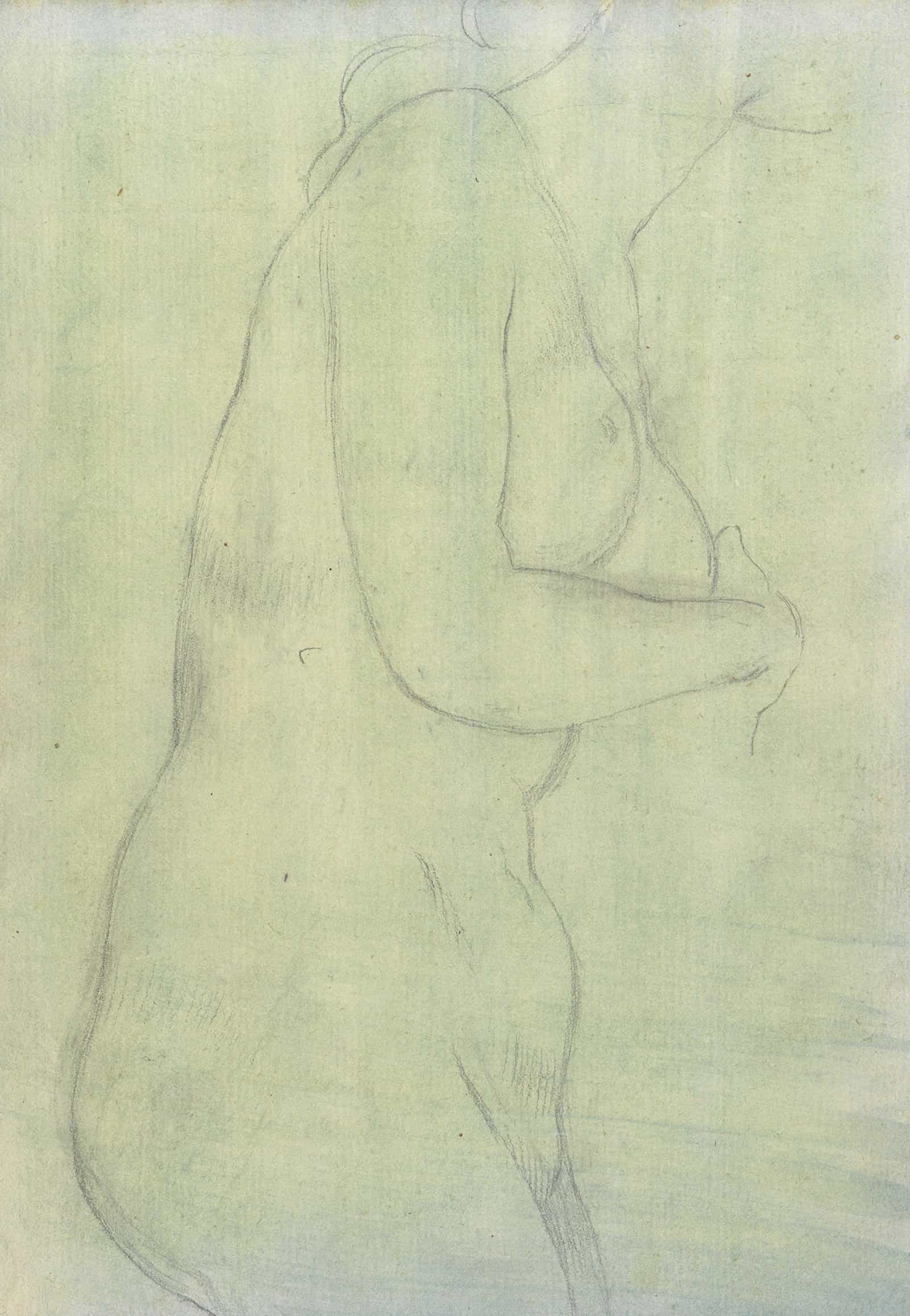 Sketch Of A Female Nude Resembling The Medici Venus by Joseph Wright Of Derby - Image 6