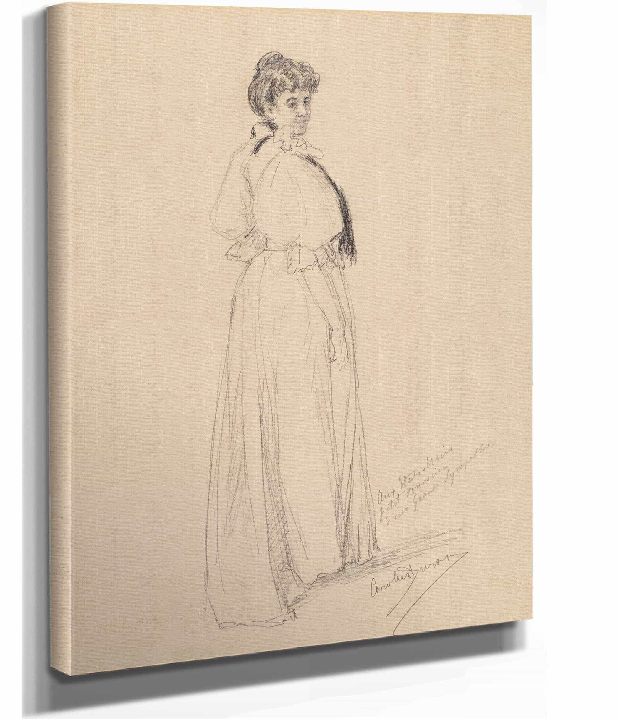 Sketch Of A Lady by Carolus Duran - Image 2