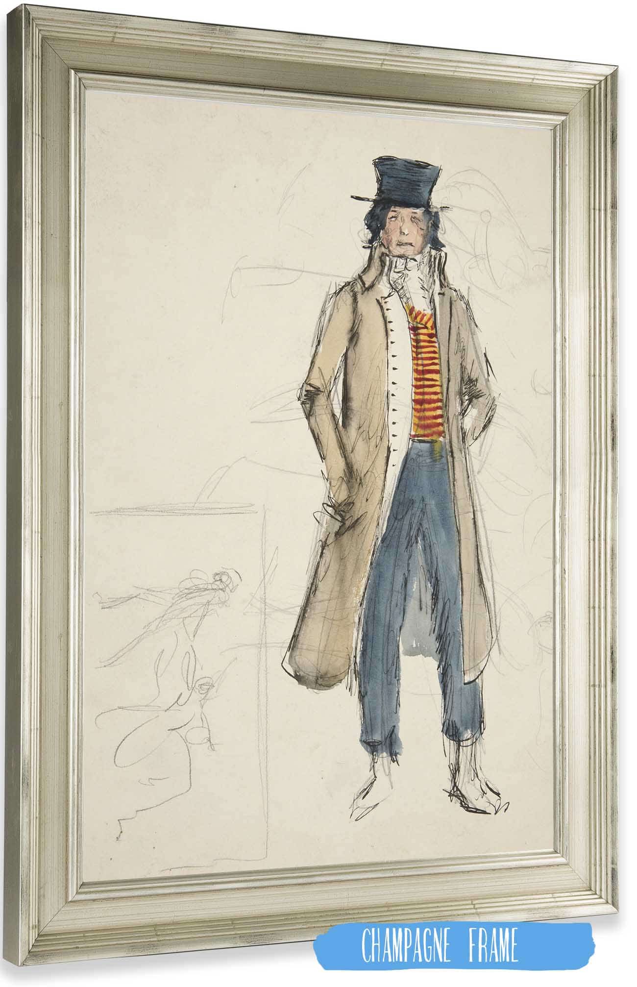 Sketch Of A Man Costume Study For La Tosca by Edwin Austin Abbey