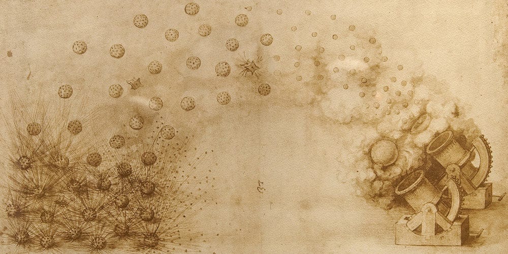 Sketch Of A Mortar For Fragmentation Bombs By Leonardo Da Vinci - Image 2