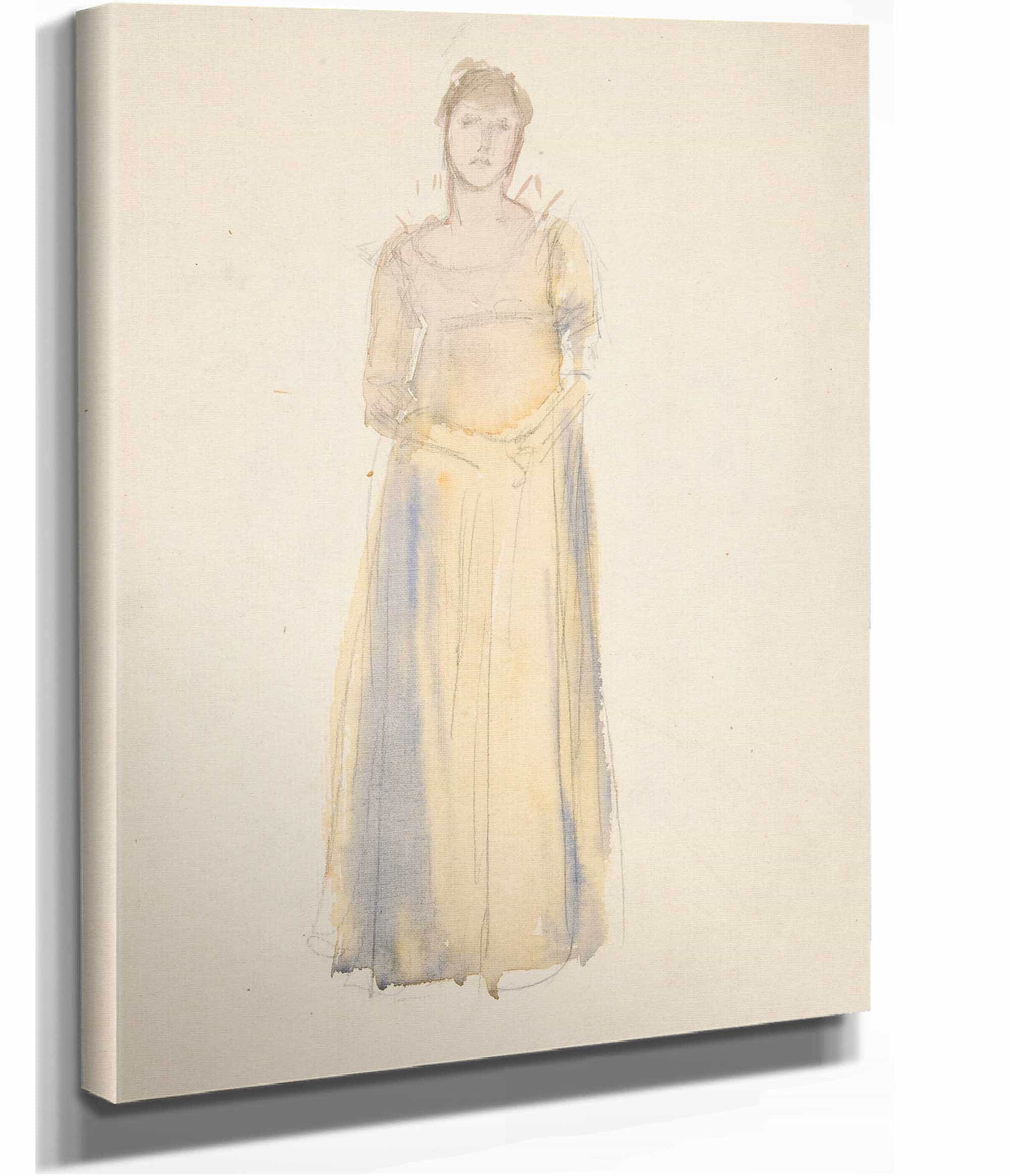 Sketch Of A Woman Dressed In Yellow by Edwin Austin Abbey - Image 2