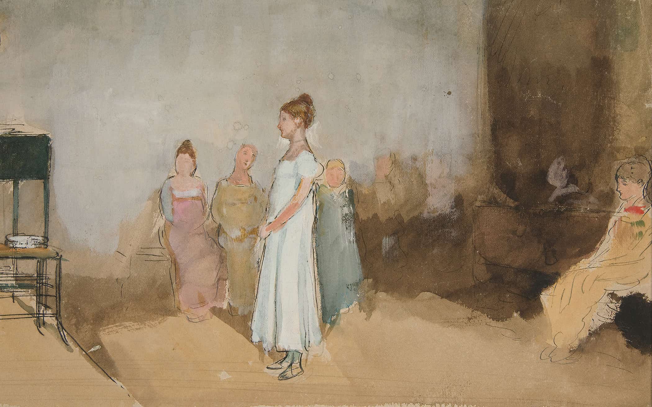 Sketch Of A Woman In An Interior by Edwin Austin Abbey - Image 2