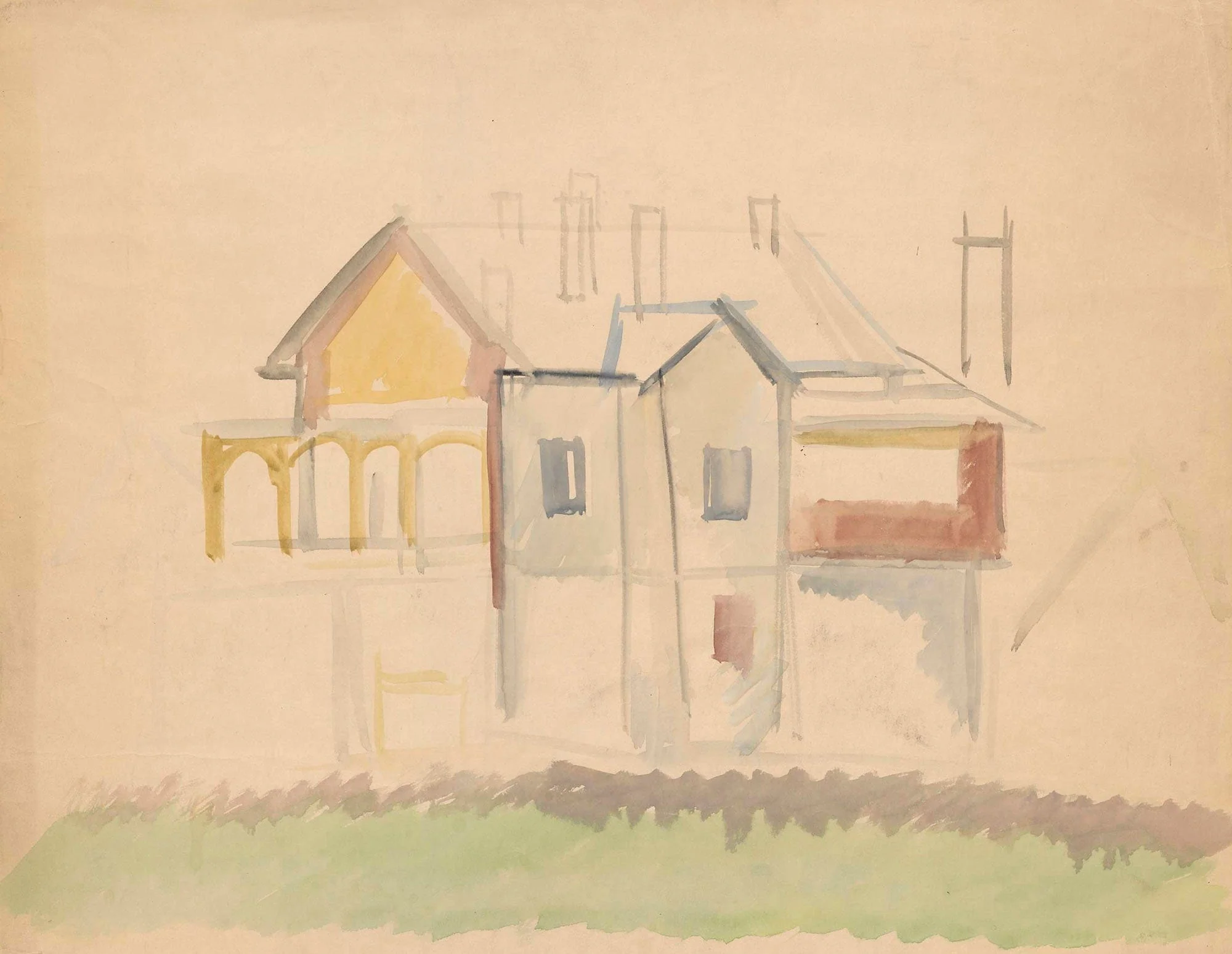 Sketch Of Buildings by Zygmunt Waliszewski