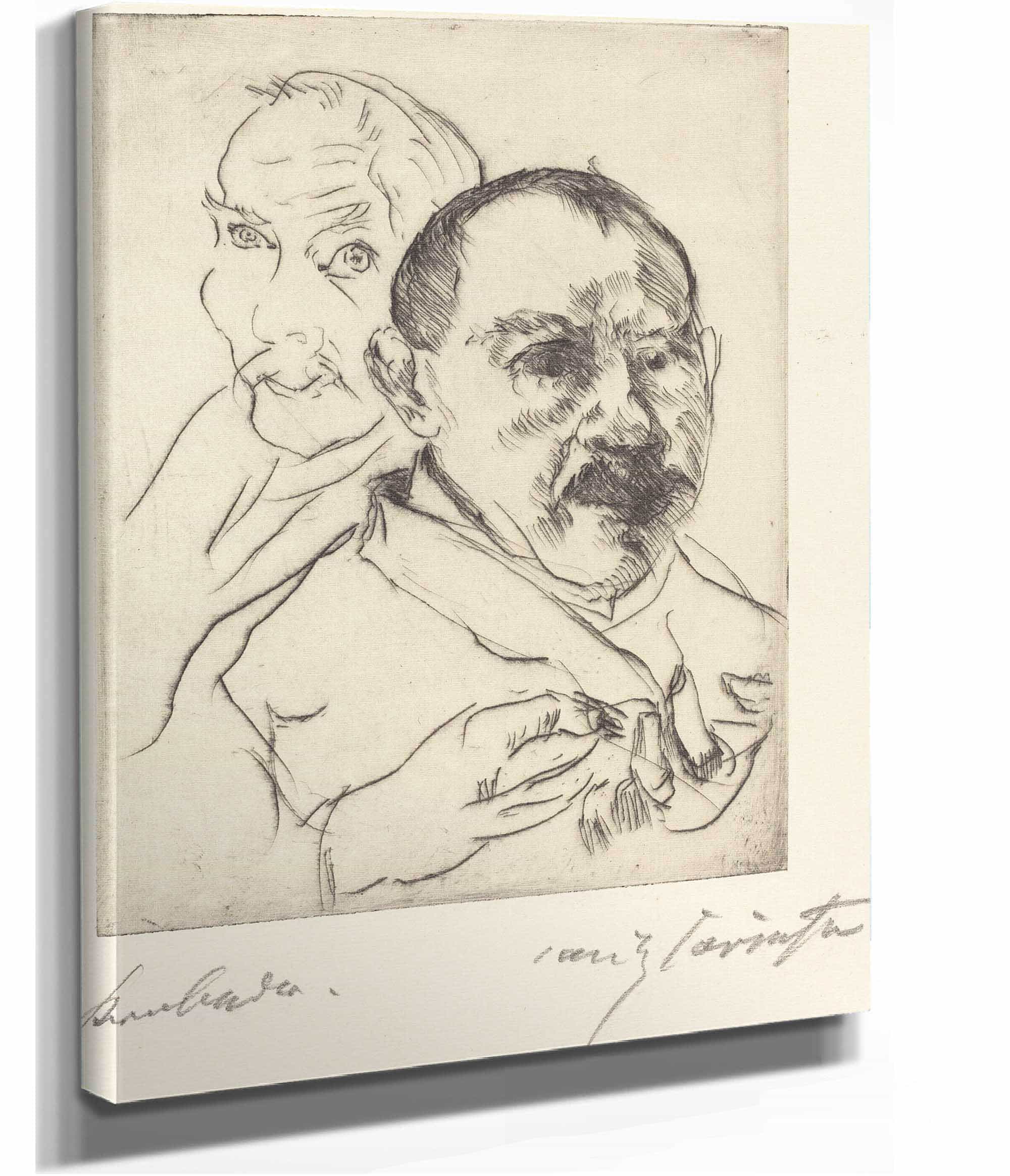 Sketch Of Two Male Heads Self Portraits by Lovis Corinth - Image 2