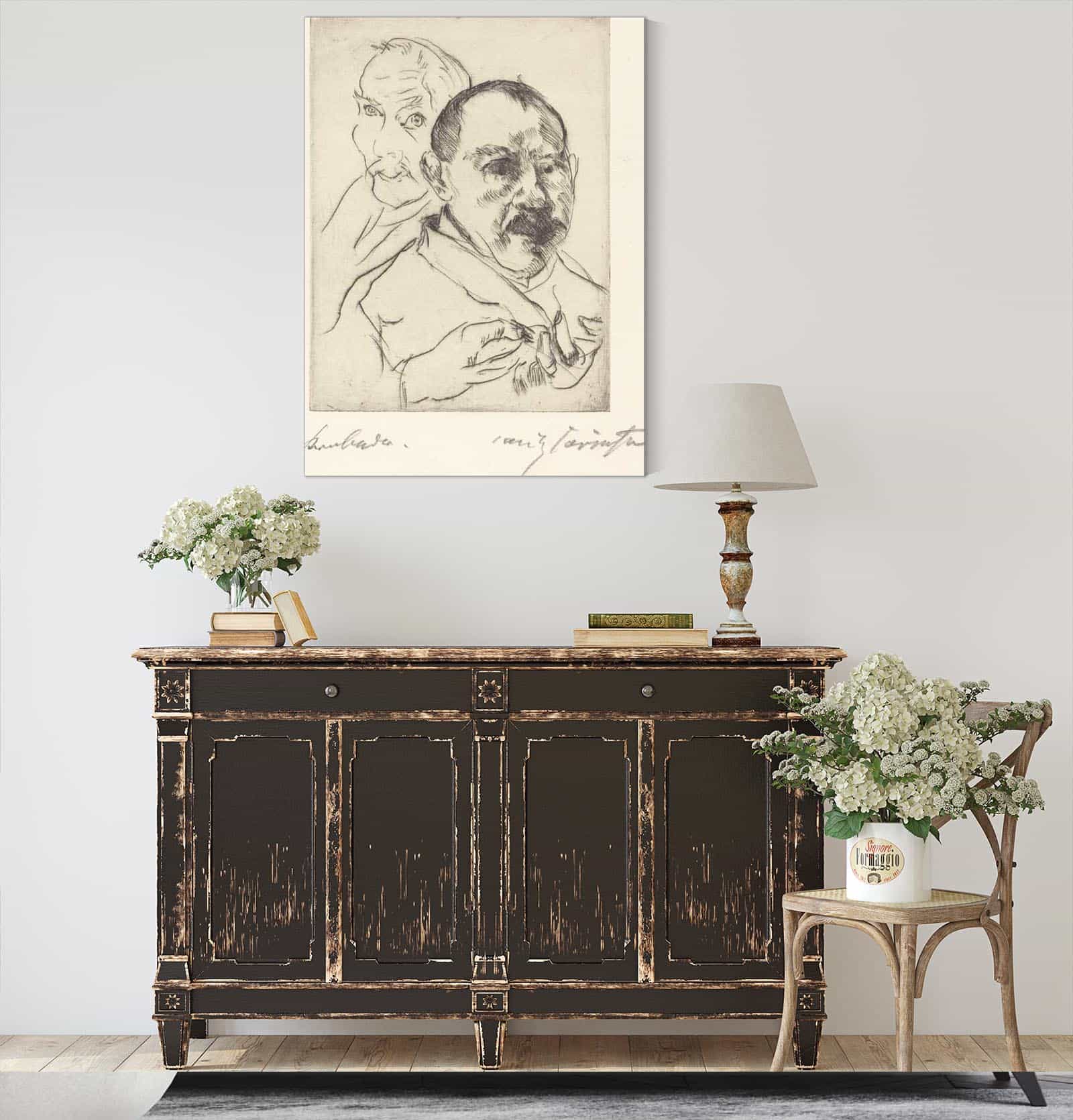 Sketch Of Two Male Heads Self Portraits by Lovis Corinth - Image 4