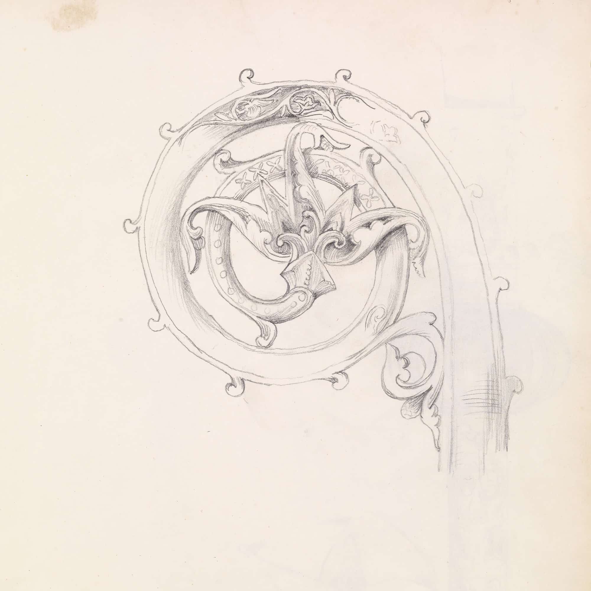 Sketchbook Study For Head Of Crozier by Sir Edward Coley Burne Jones - Image 4