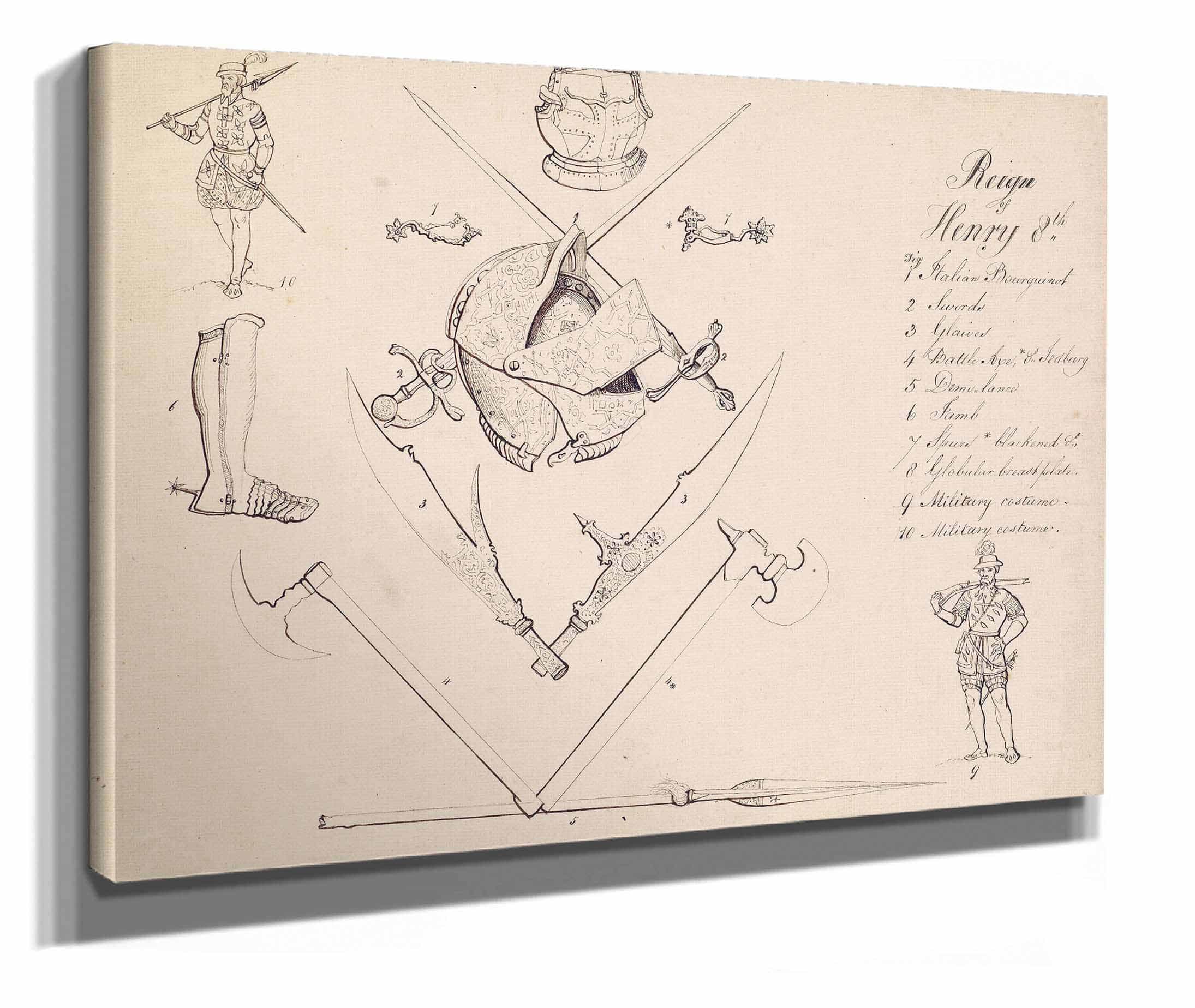 Sketches Of Armour Study For Henry Viii by Sir John Everett Millais - Image 2