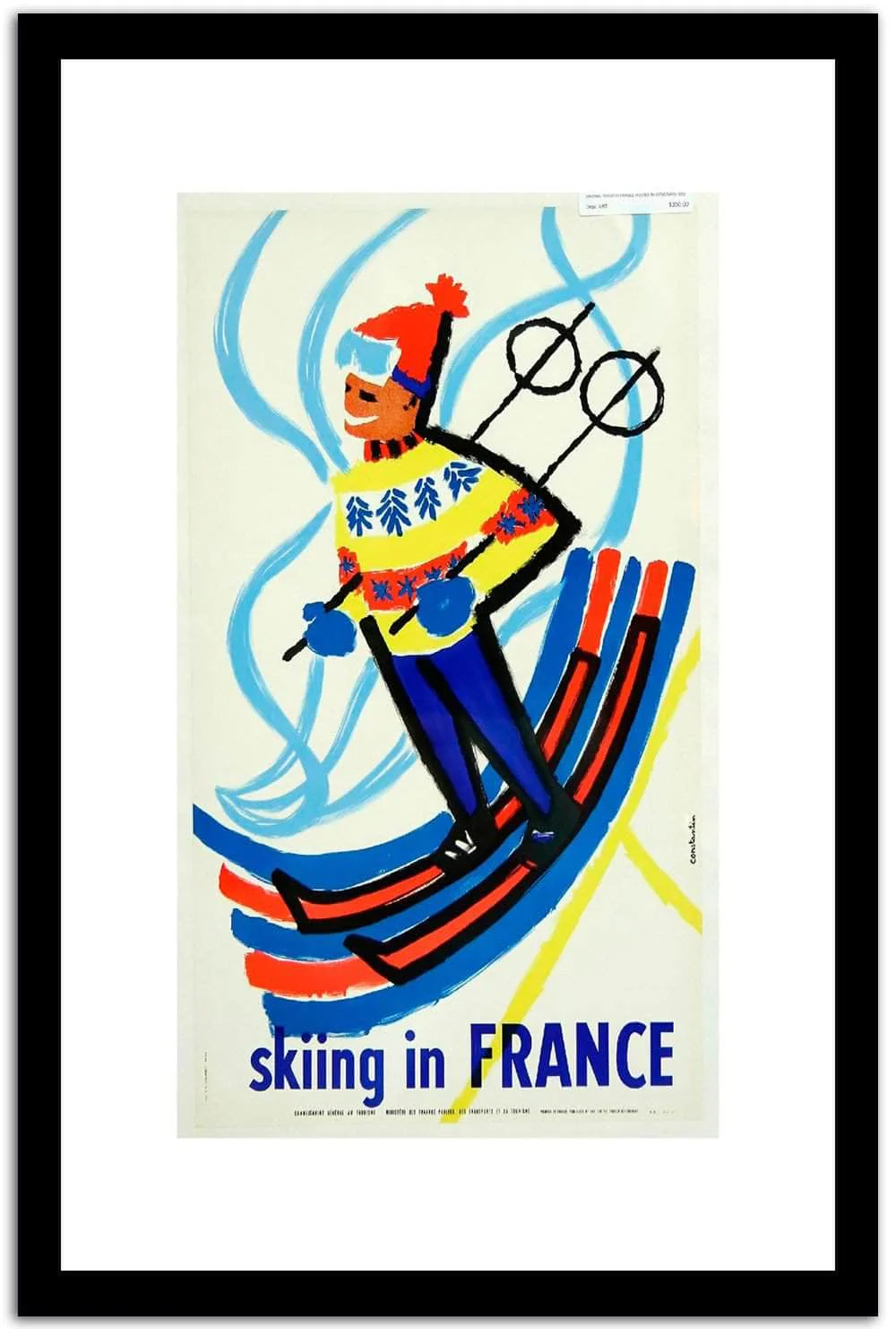Skiing In France Vintage Poster