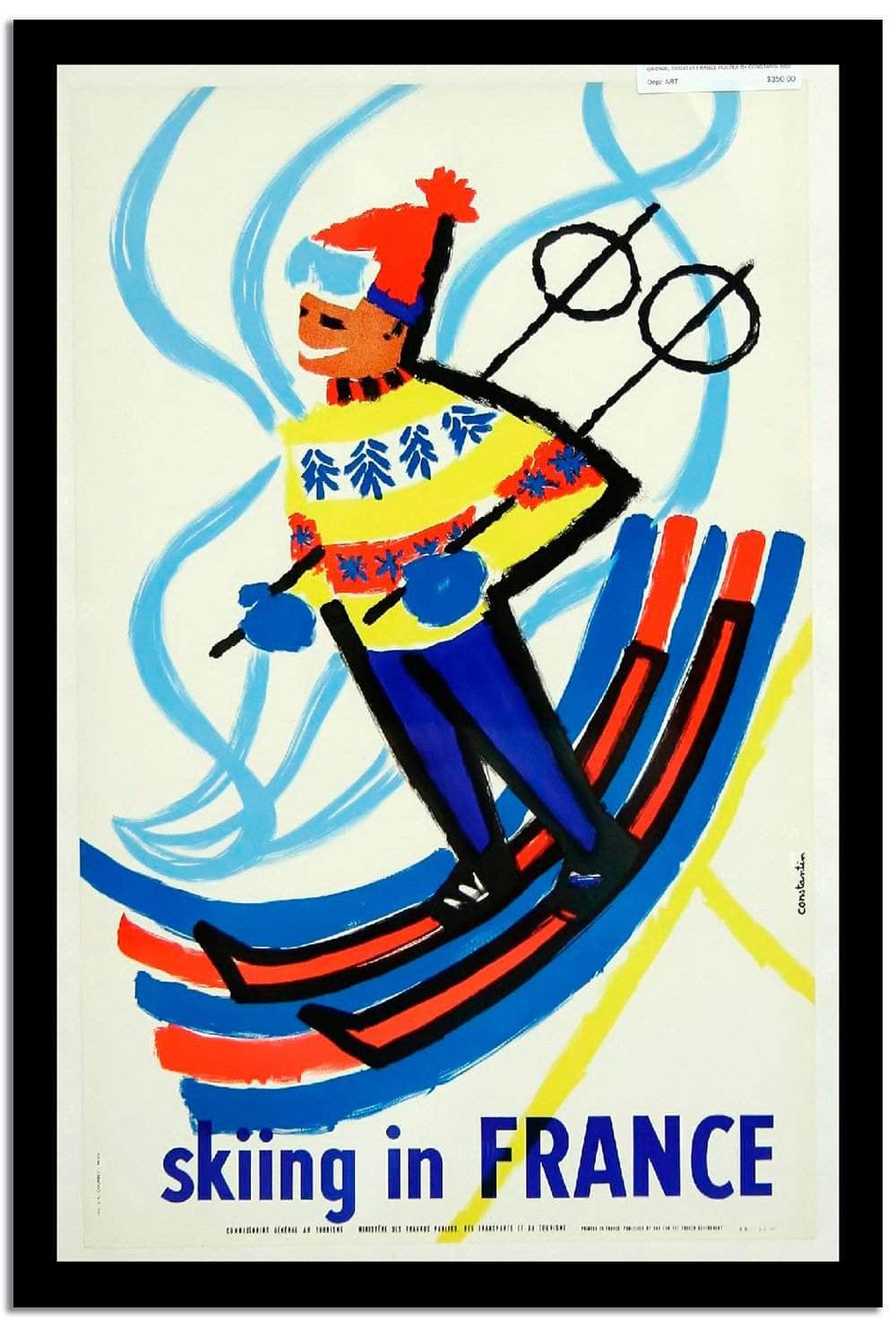 Skiing In France Vintage Poster - Image 2