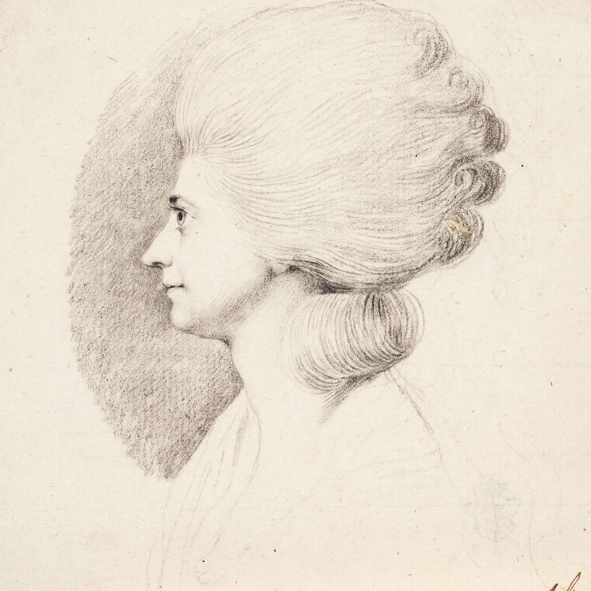 Skuespillerinden Mme. Frydendahl Fodt Moller. Profil Mod Venstre by Jens Juel - Image 4