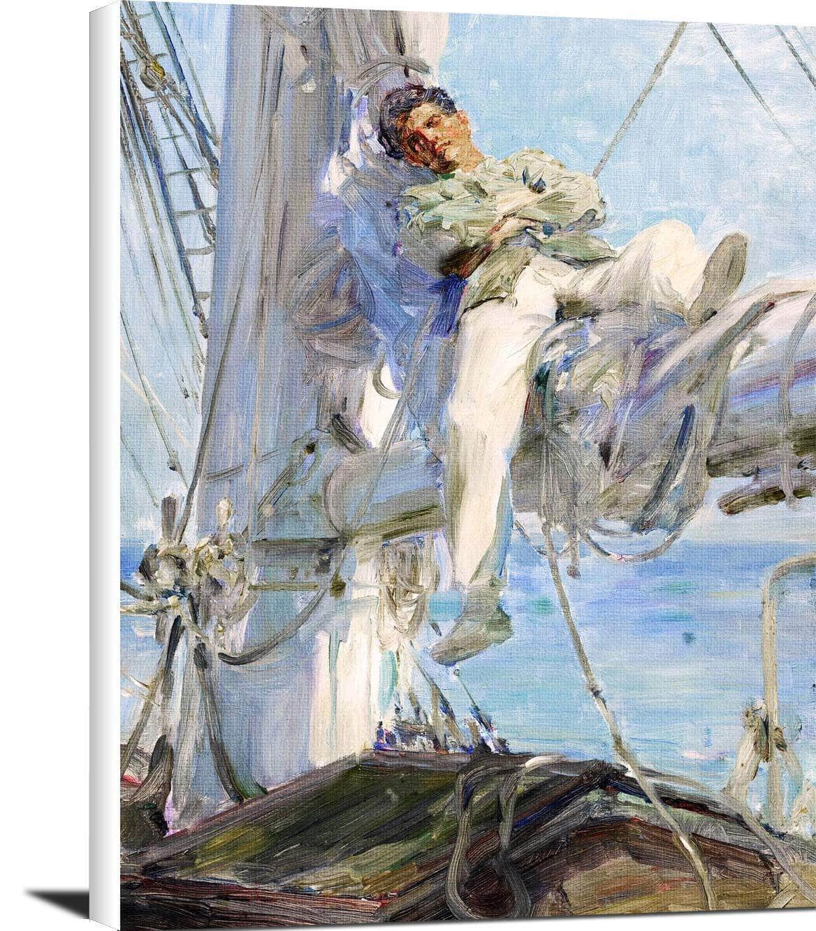 Sleeping Sailor Painting Henry Scott Tuke Canvas Art