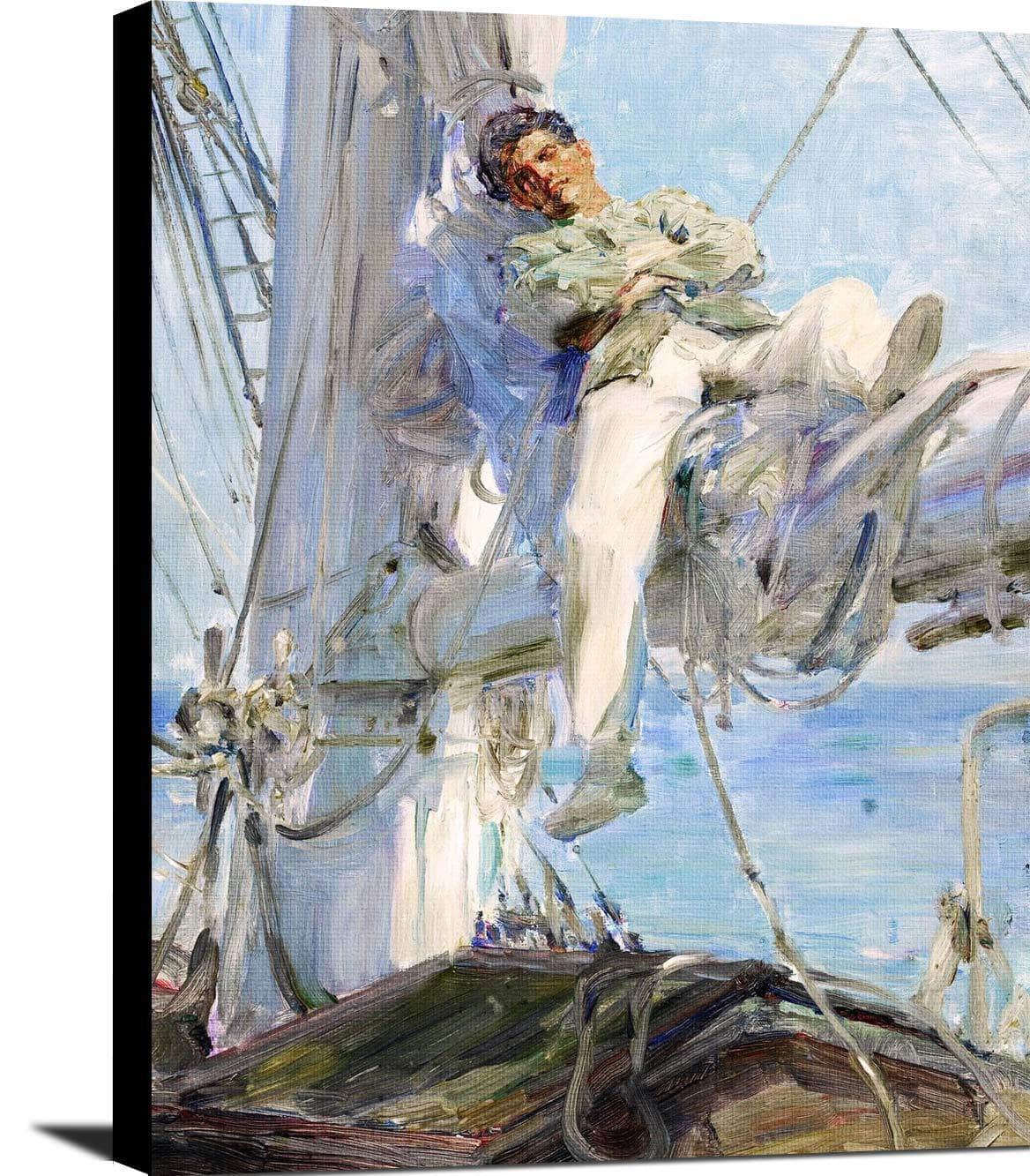 Sleeping Sailor Painting Henry Scott Tuke Canvas Art - Image 2