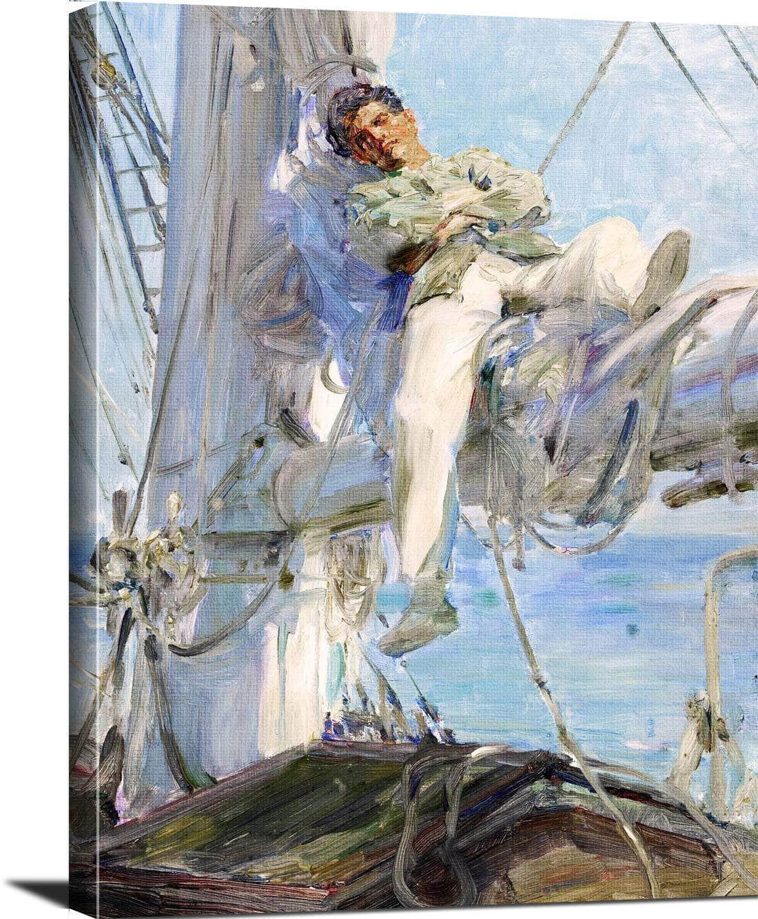 Sleeping Sailor Painting Henry Scott Tuke Canvas Art - Image 3