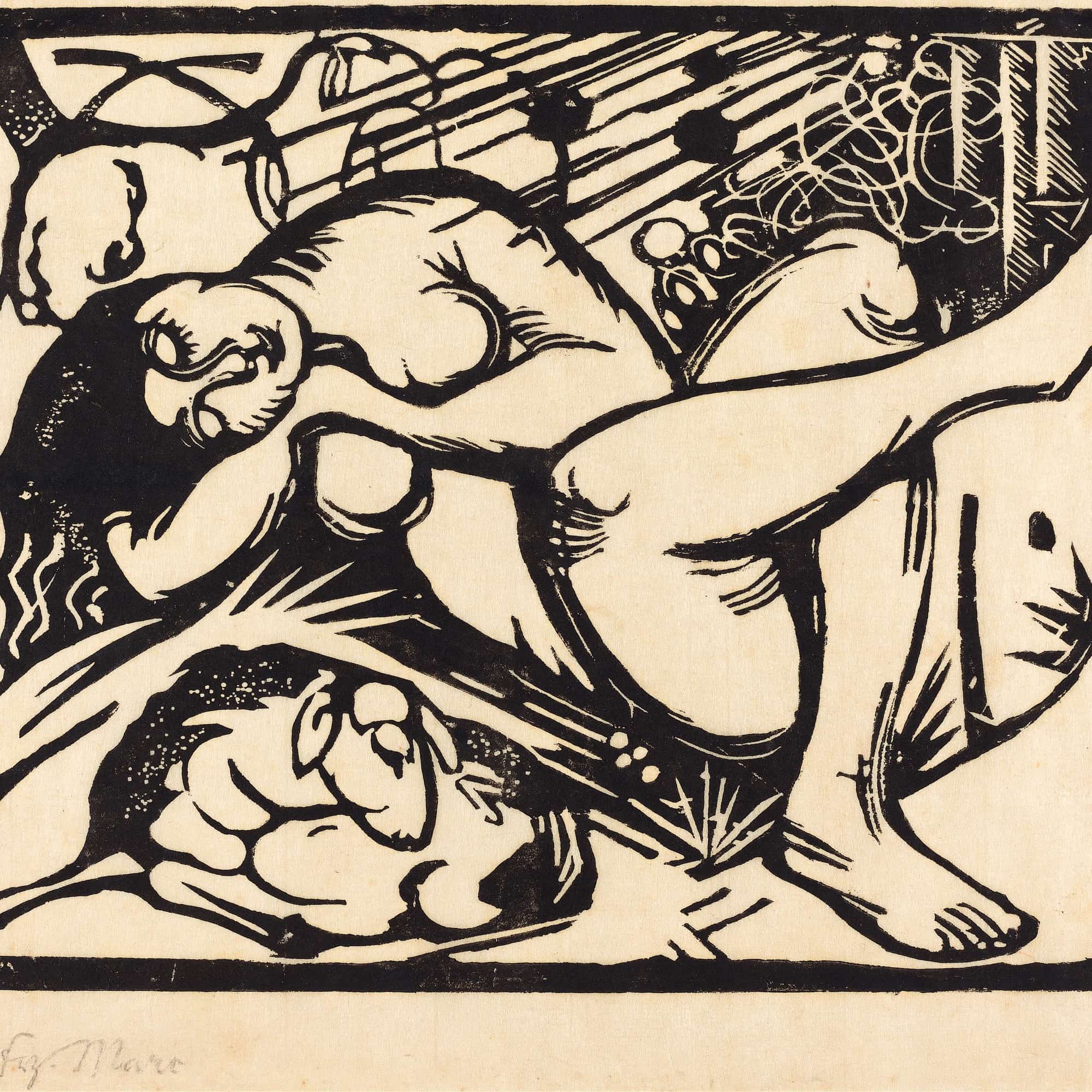 Sleeping Shepherdess Schlafende Hirtin by Franz Marc - Image 4