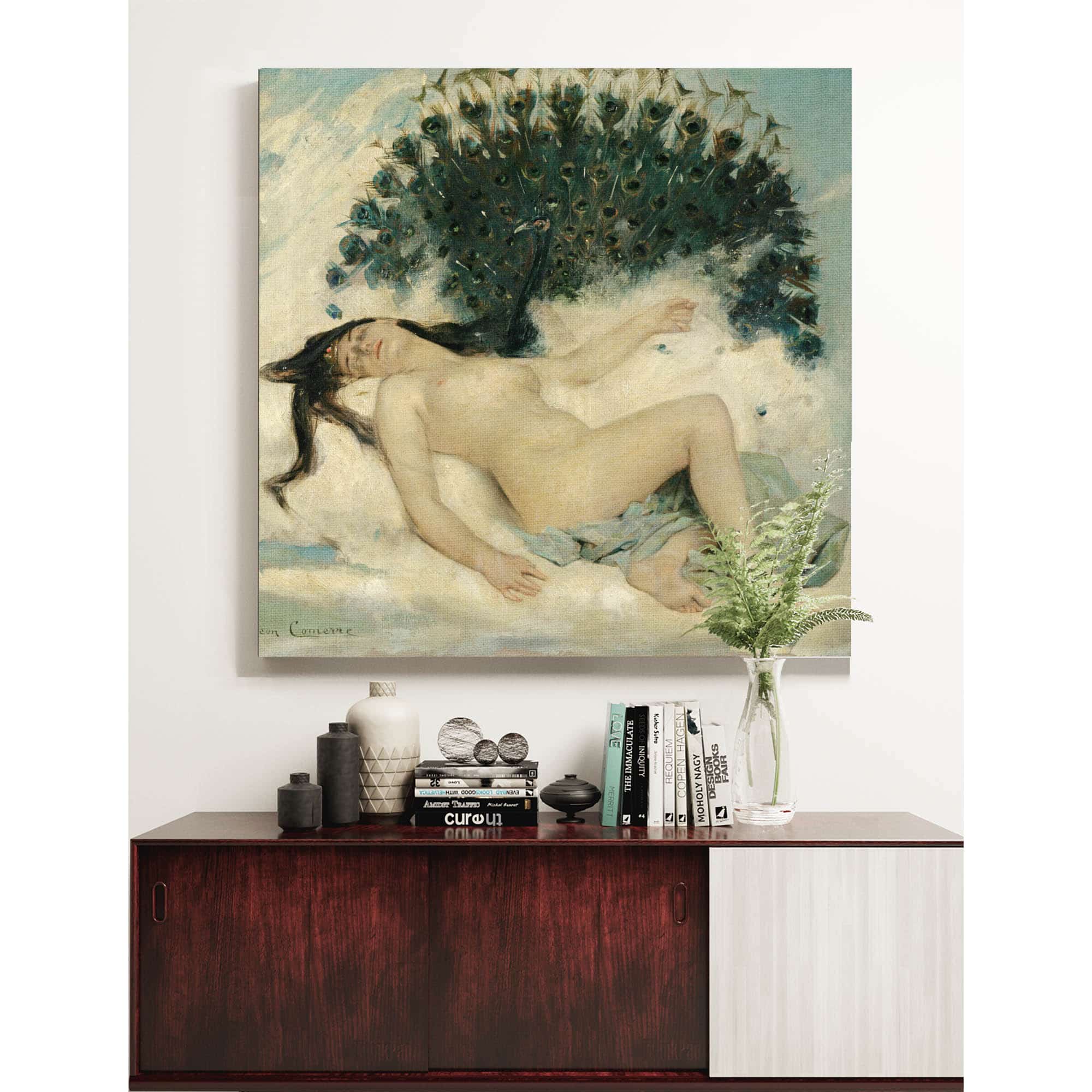 Sleeping Woman With A Peacock by Leon Francois Comerre - Image 5