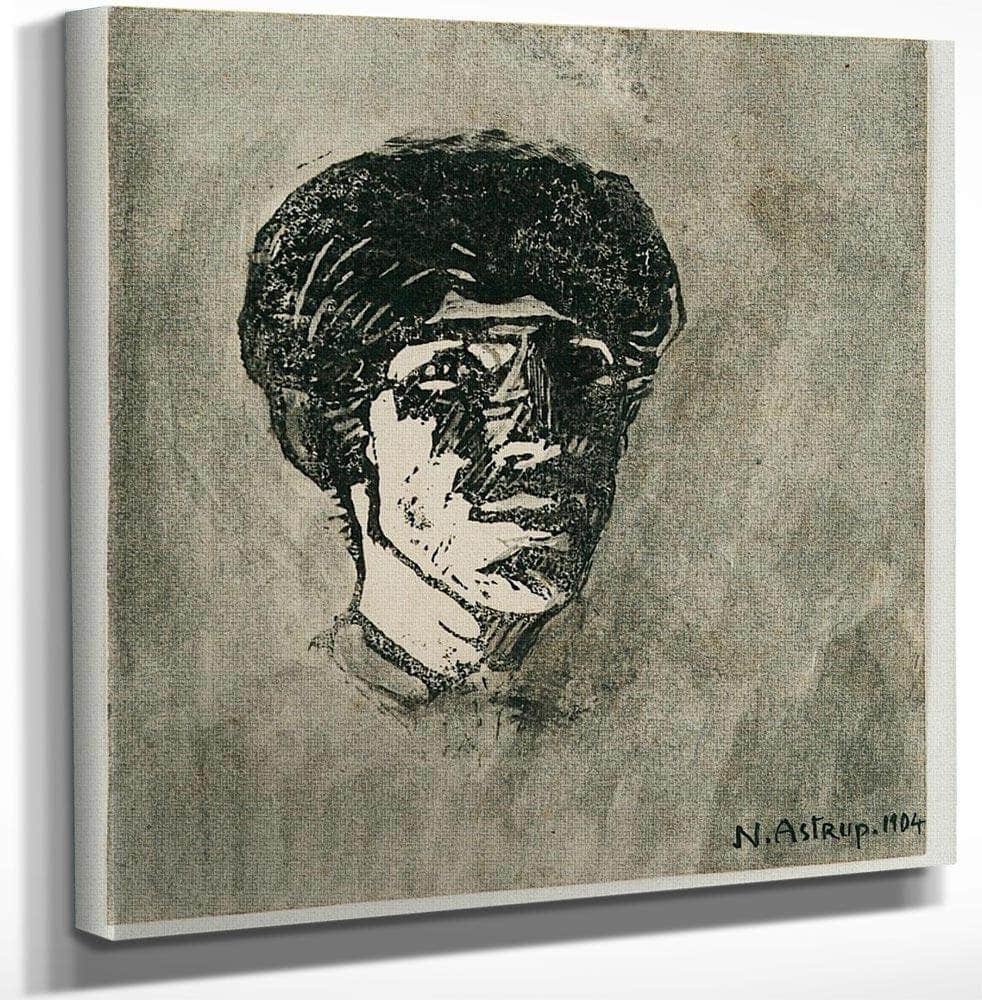 Small Self Portrait By Nicolai Astrup - Image 3