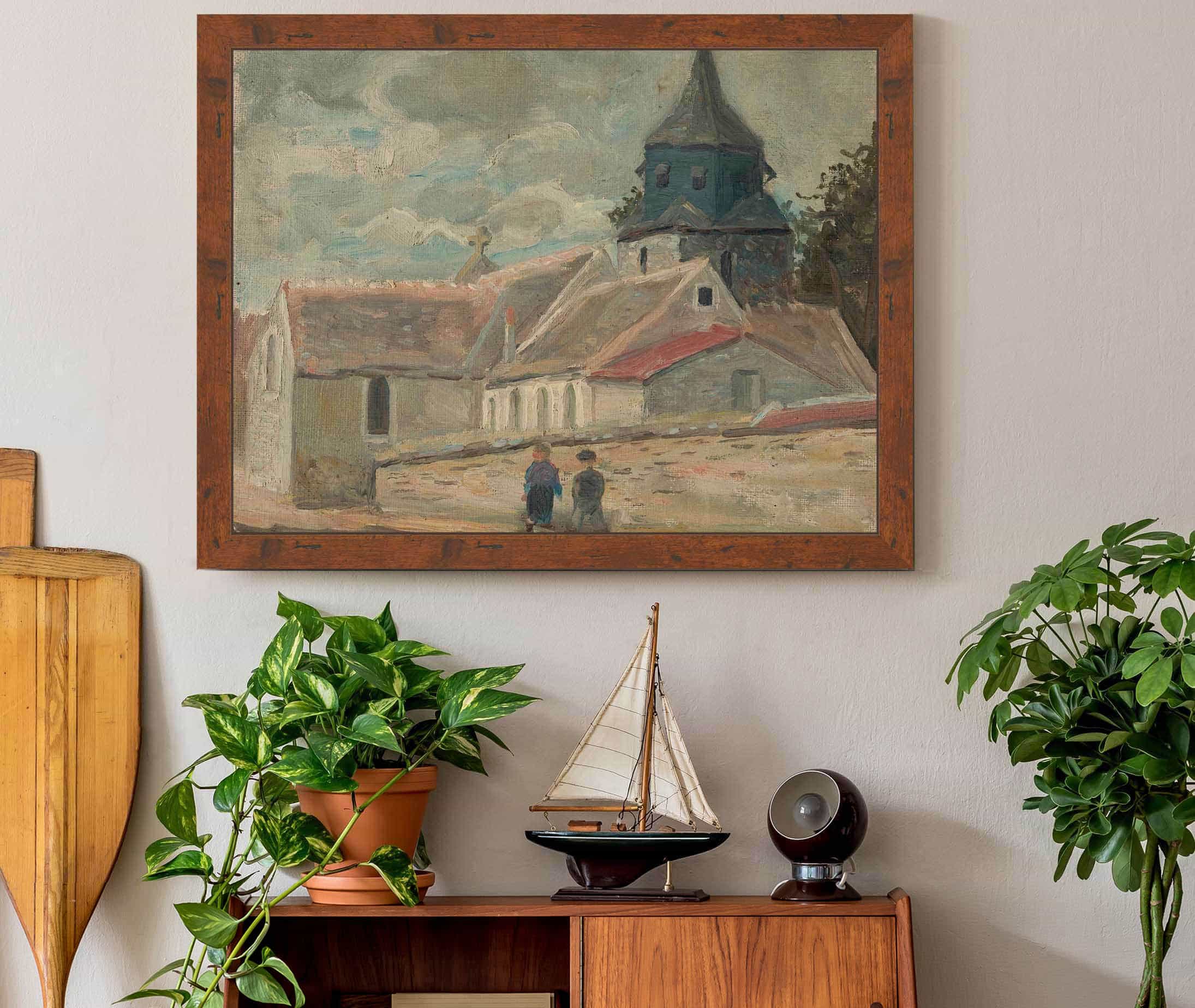 Small Village Church Breuilpont by Tadeusz Makowski - Image 3