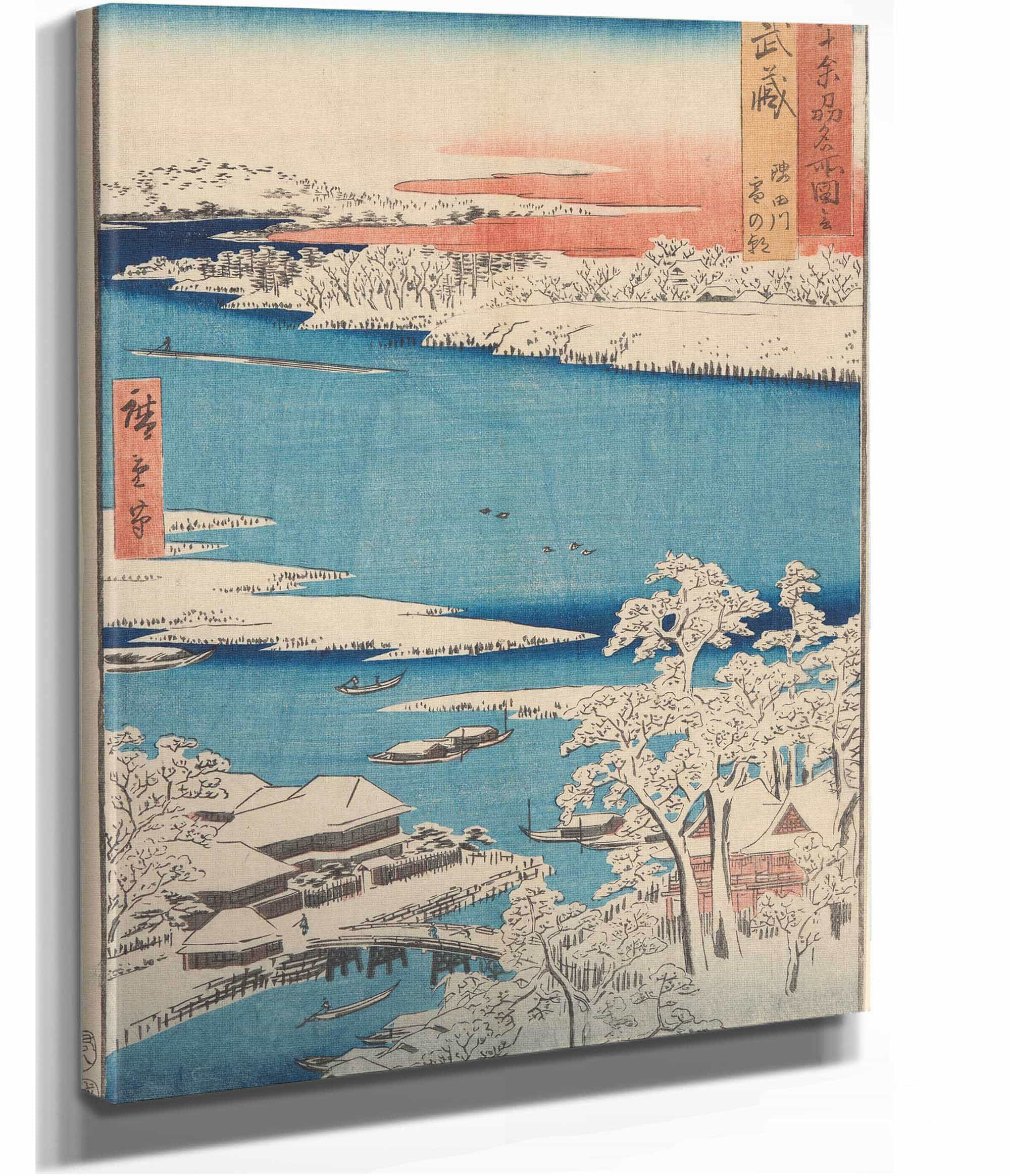 Snow Scene Islet River Shore Before by Ando Hiroshige - Image 2