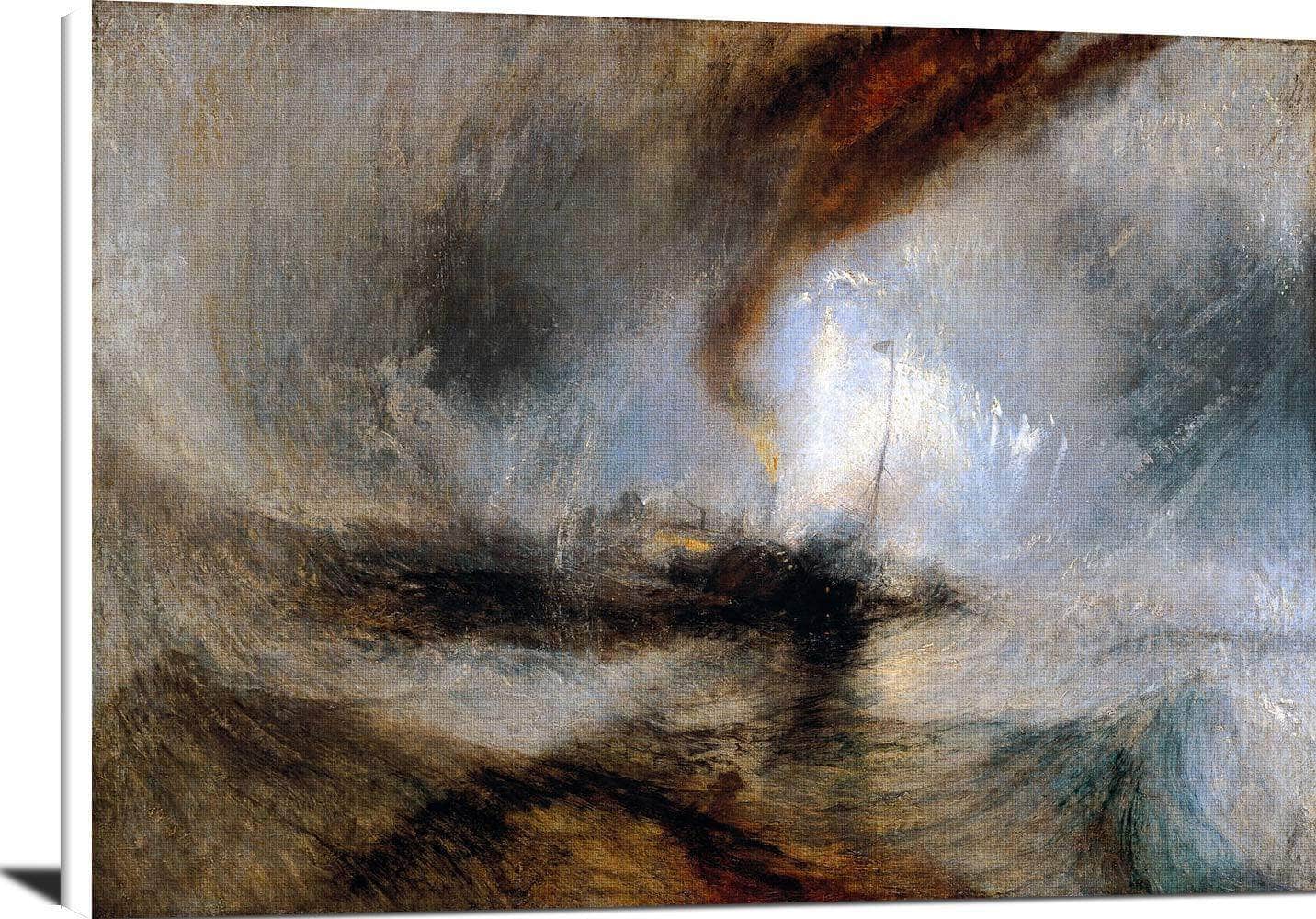 Snow Storm Steam Boat Off A Harbours Mouth Painting Jmw Turner Canvas Art