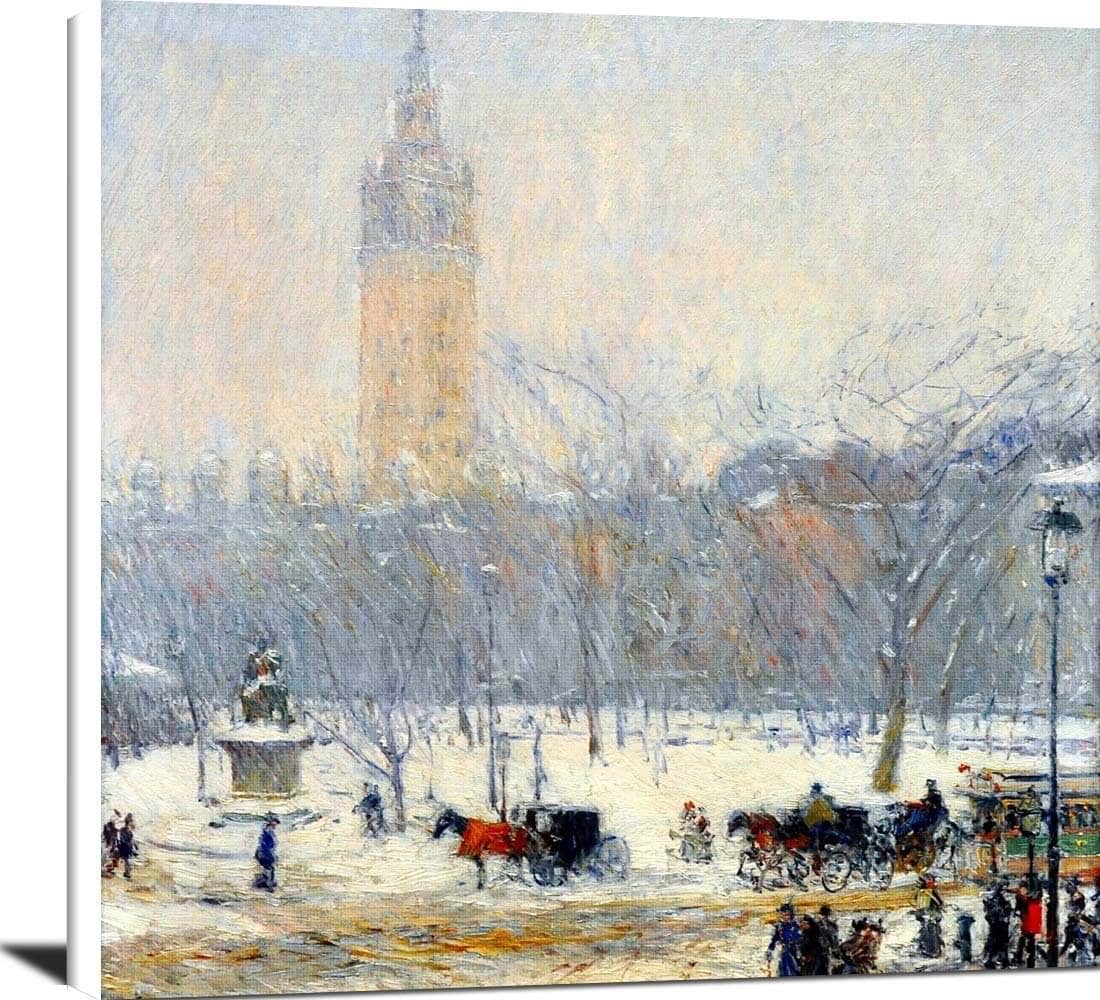 Snowstorm Madison Square Painting Frederick Childe Hassam Canvas Art
