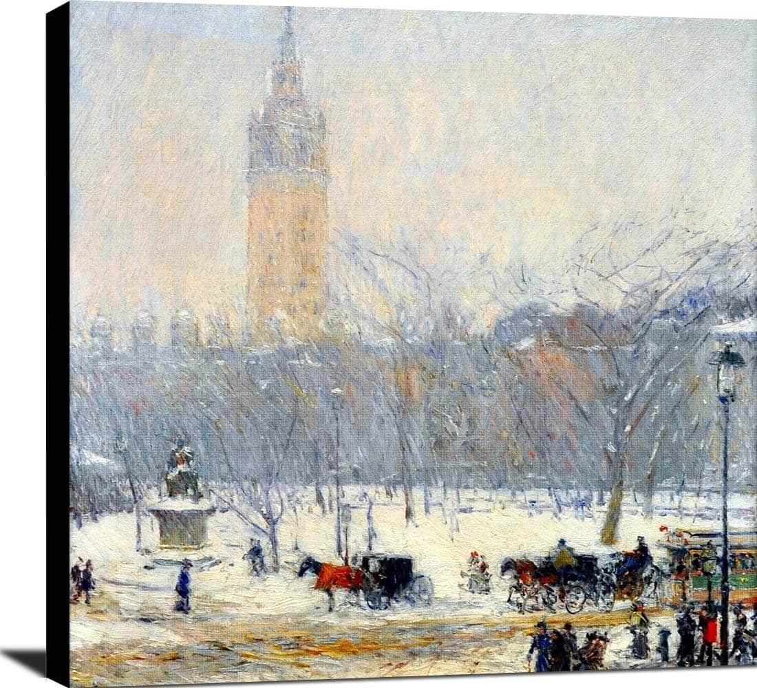 Snowstorm Madison Square Painting Frederick Childe Hassam Canvas Art - Image 2