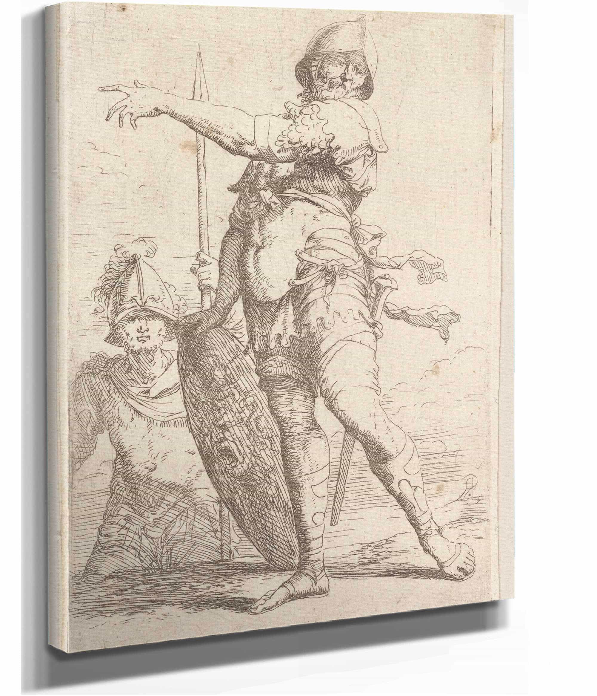 Soldier Holding A Shield With The Head Of Medusa by Salvator Rosa - Image 2