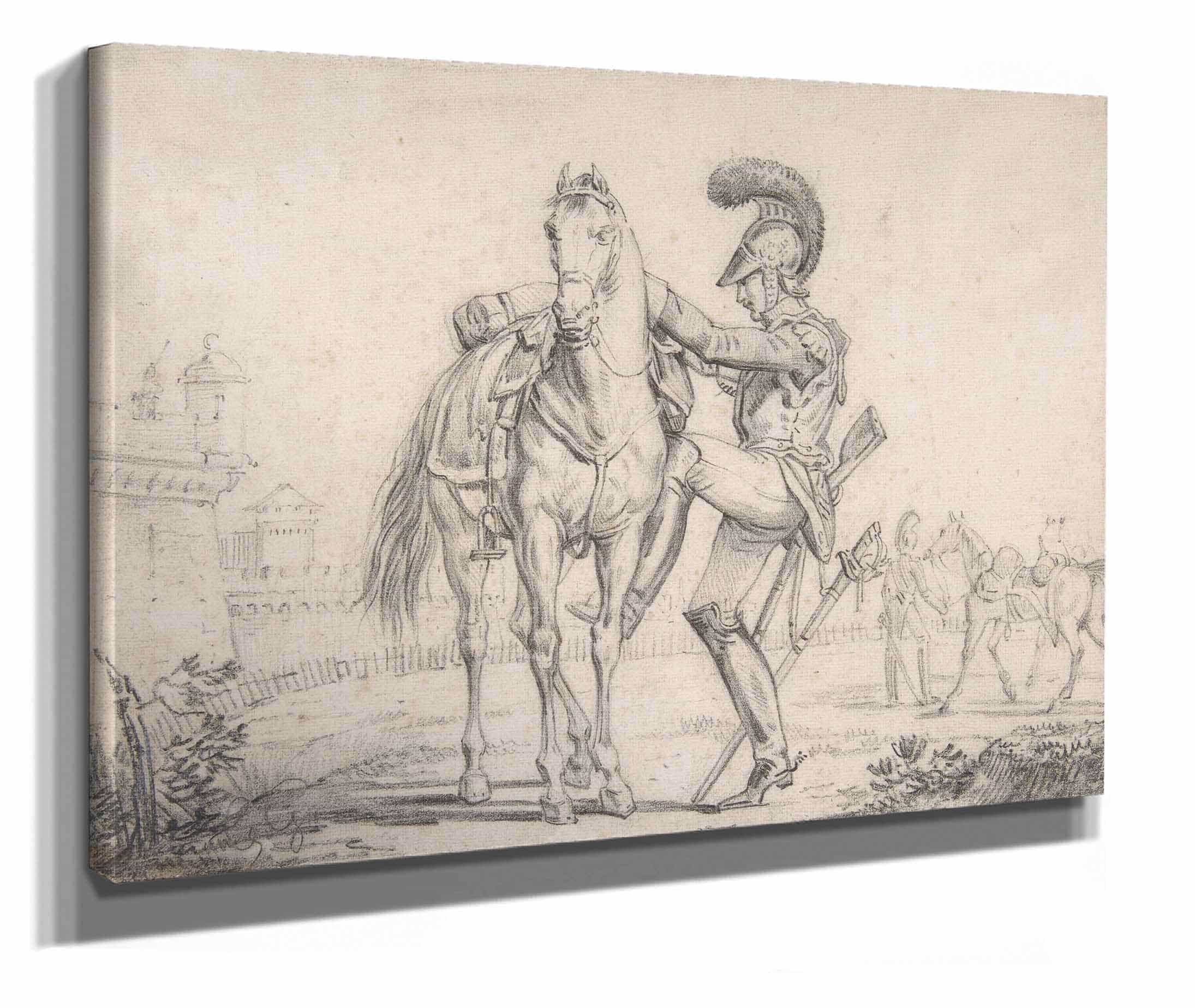 Soldier Mounting A Horse by Theodore Gericault - Image 2