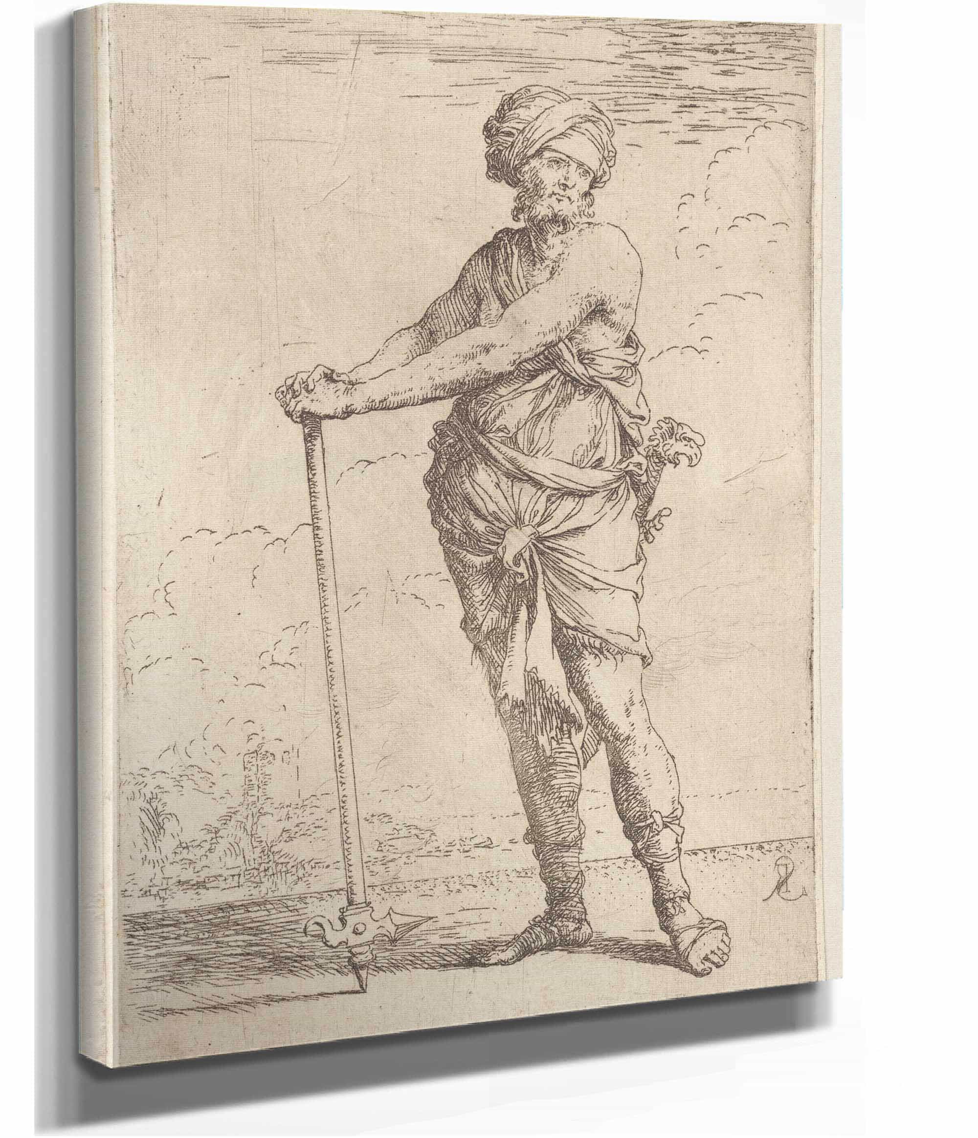 Soldier Standing Holding A Pike With Both Hands by Salvator Rosa - Image 2