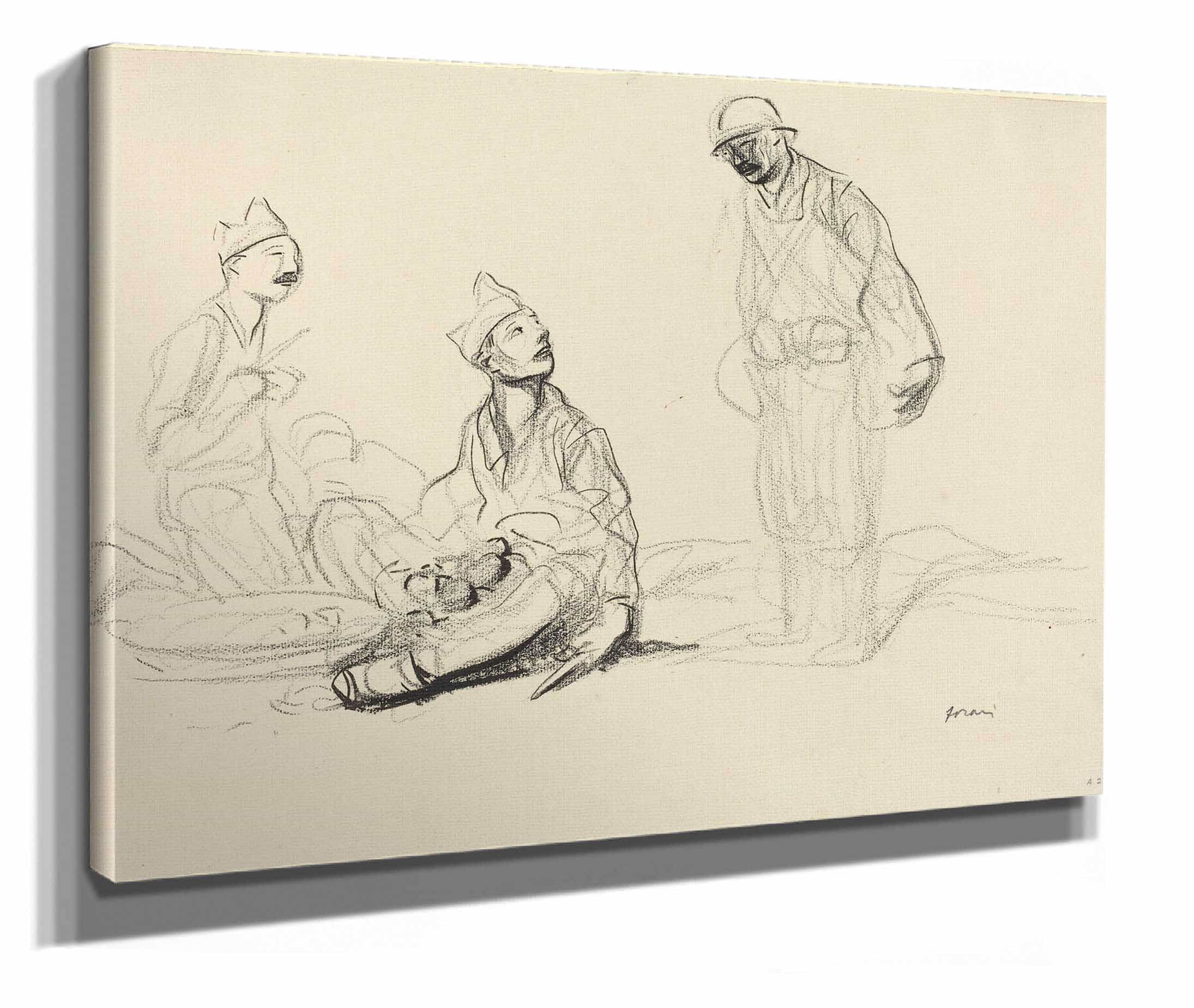 Soldiers Preparing A Meal by Jean Louis Forain - Image 2