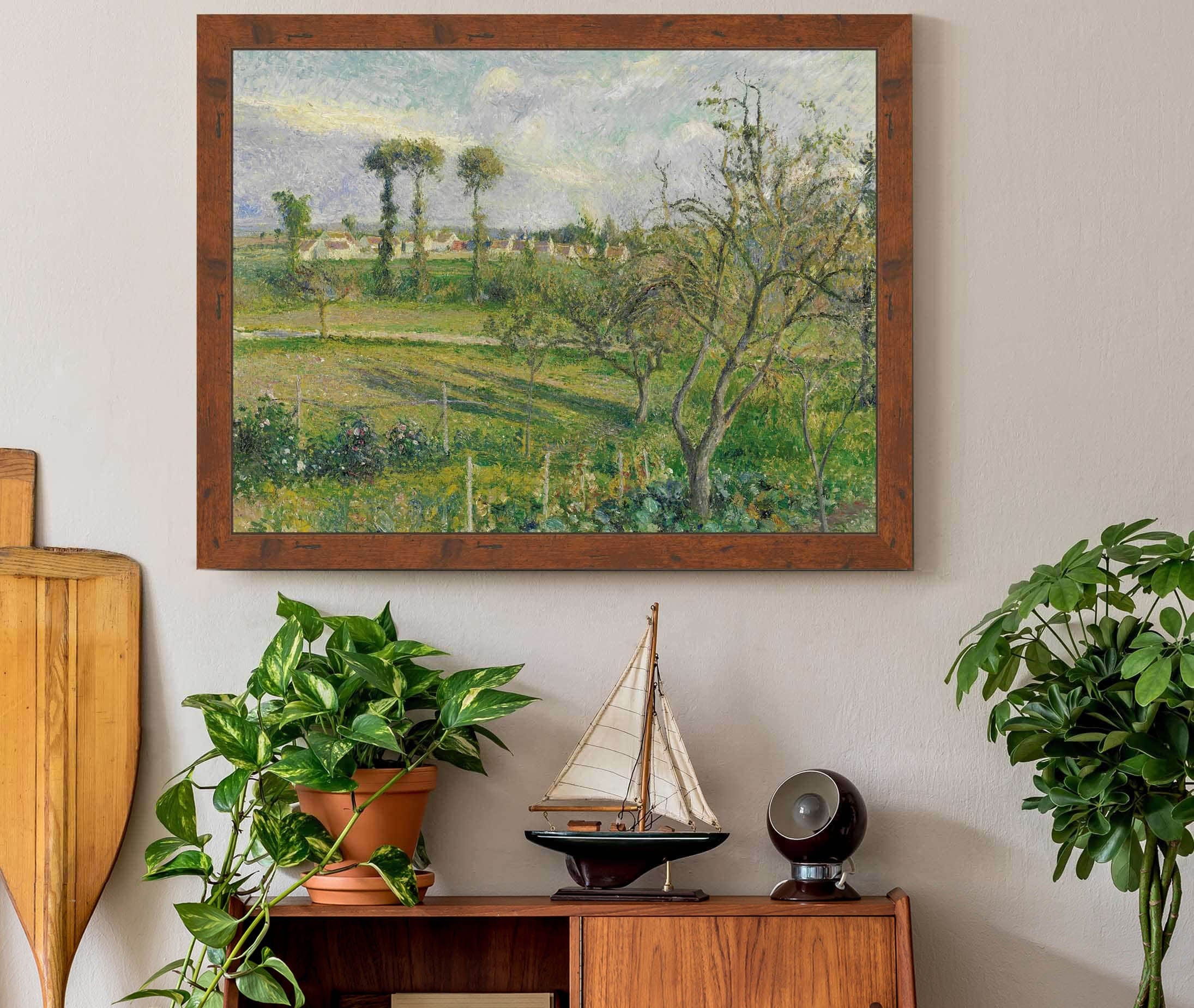 Soleil Couchant Au Valhermeil Auvers Sur Oise by Camille Pissarro - Image 3