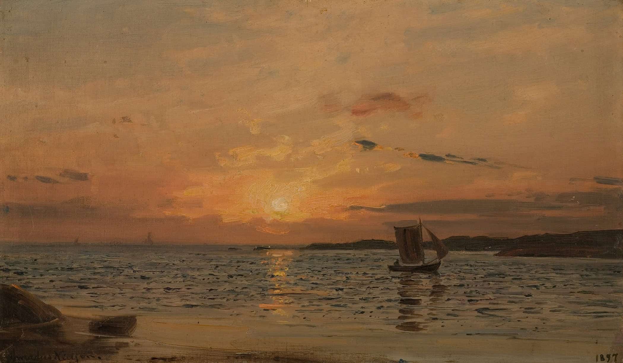 Solnedgang Hvaler by Amaldus Nielsen - Image 2