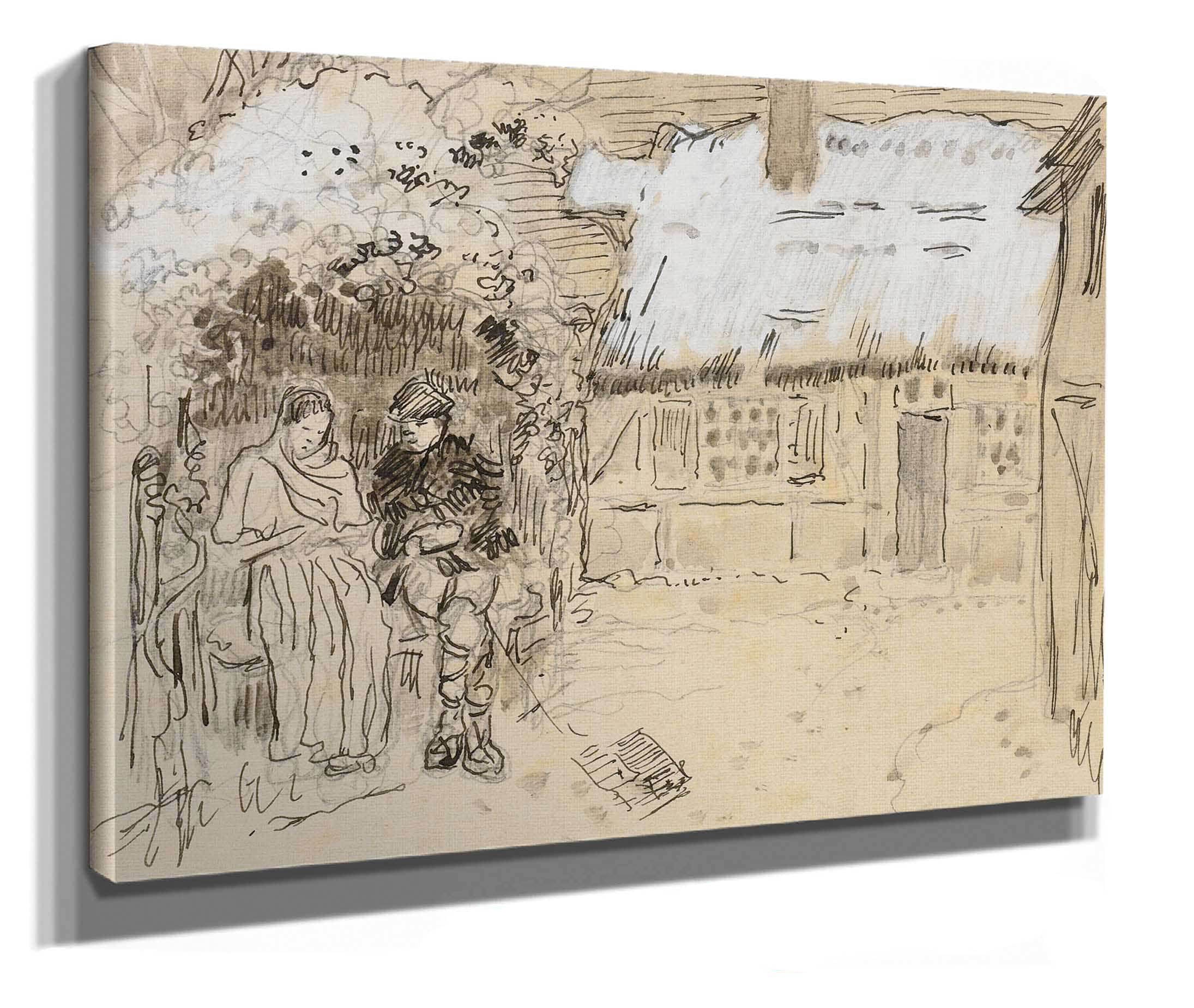 Sous La Tonnelle Study For Daphnis And Chloe by Camille Pissarro - Image 2