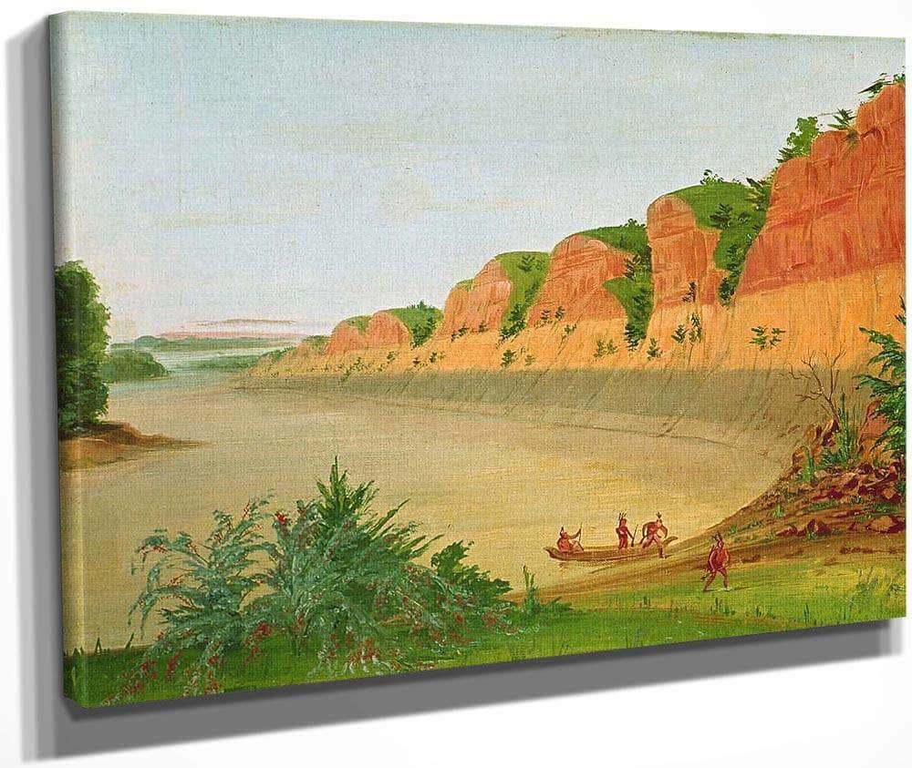 South Side Of Buffalo Island, Showing Buffalo Berries In The Foreground By George Catlin