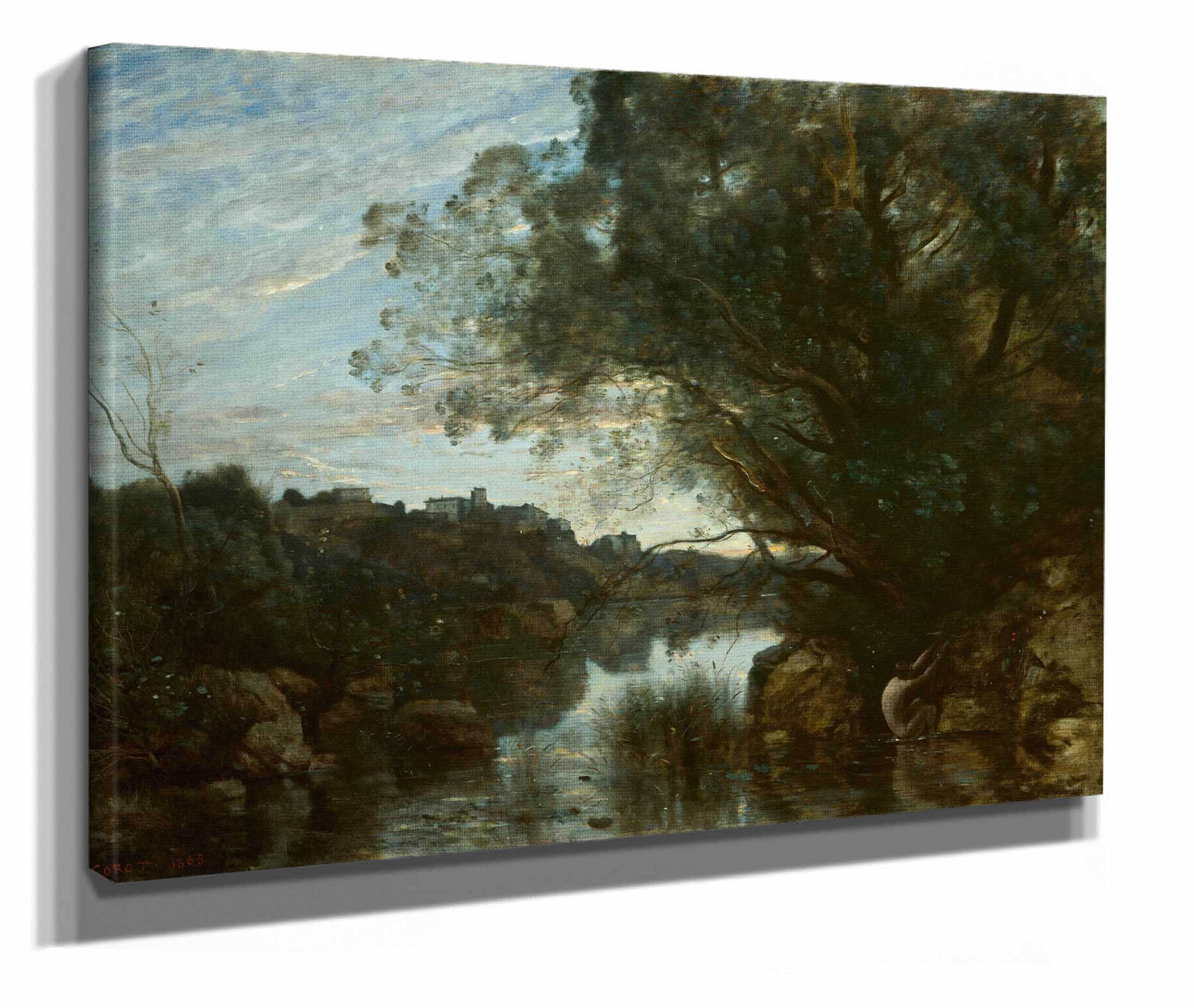 Souvenir Of The Environs Of Lake Nemi by Jean Baptiste Camille Corot - Image 2