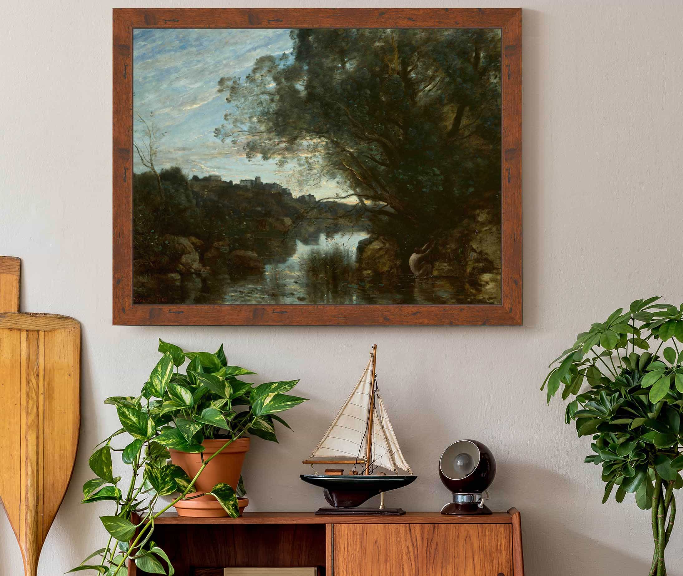 Souvenir Of The Environs Of Lake Nemi by Jean Baptiste Camille Corot - Image 3