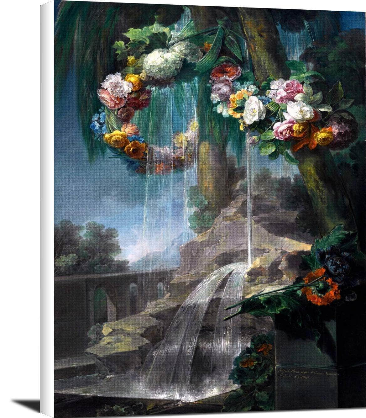 Spring Flowing With Garlands Of Flowers Painting Miguel Parra Abril Canvas Art
