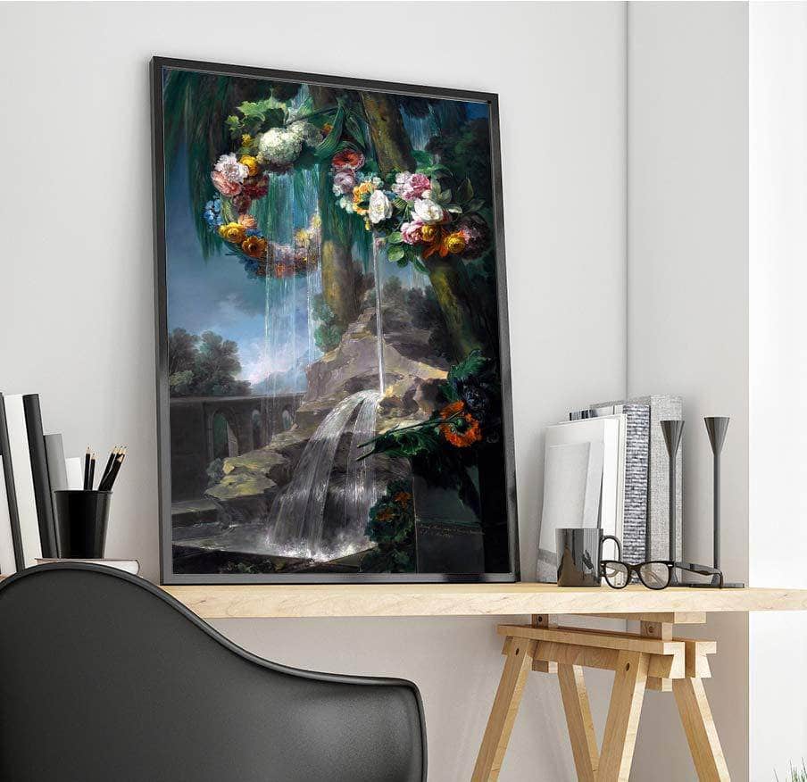 Spring Flowing With Garlands Of Flowers Painting Miguel Parra Abril Canvas Art - Image 4