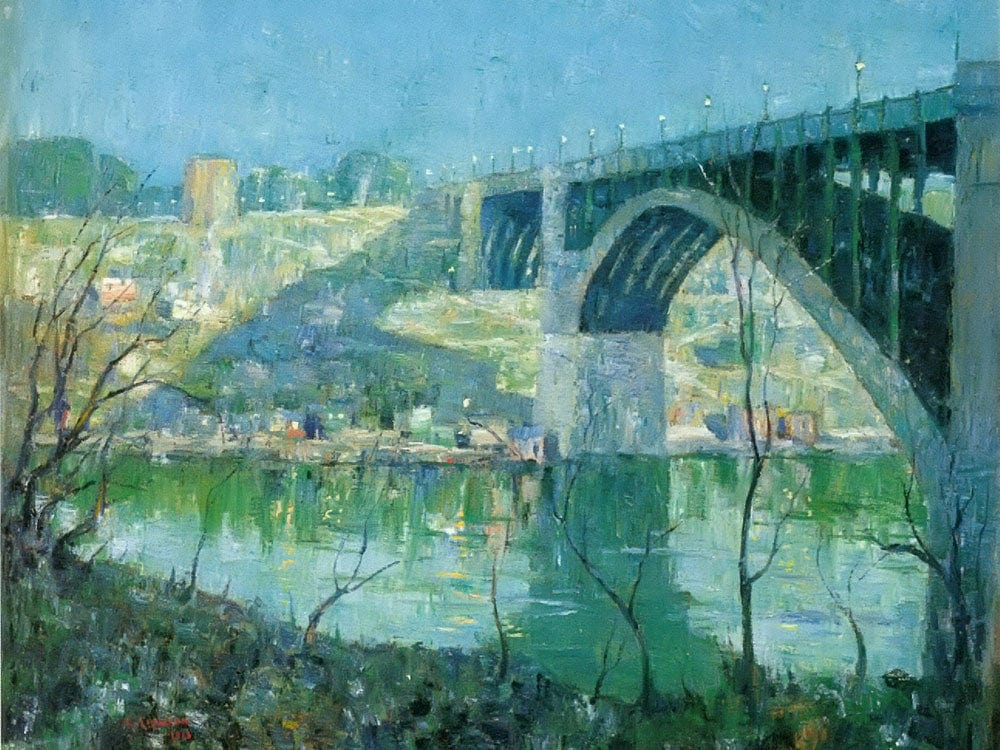 Spring By Night By Harlem By River By Ernest By Lawson - Image 5