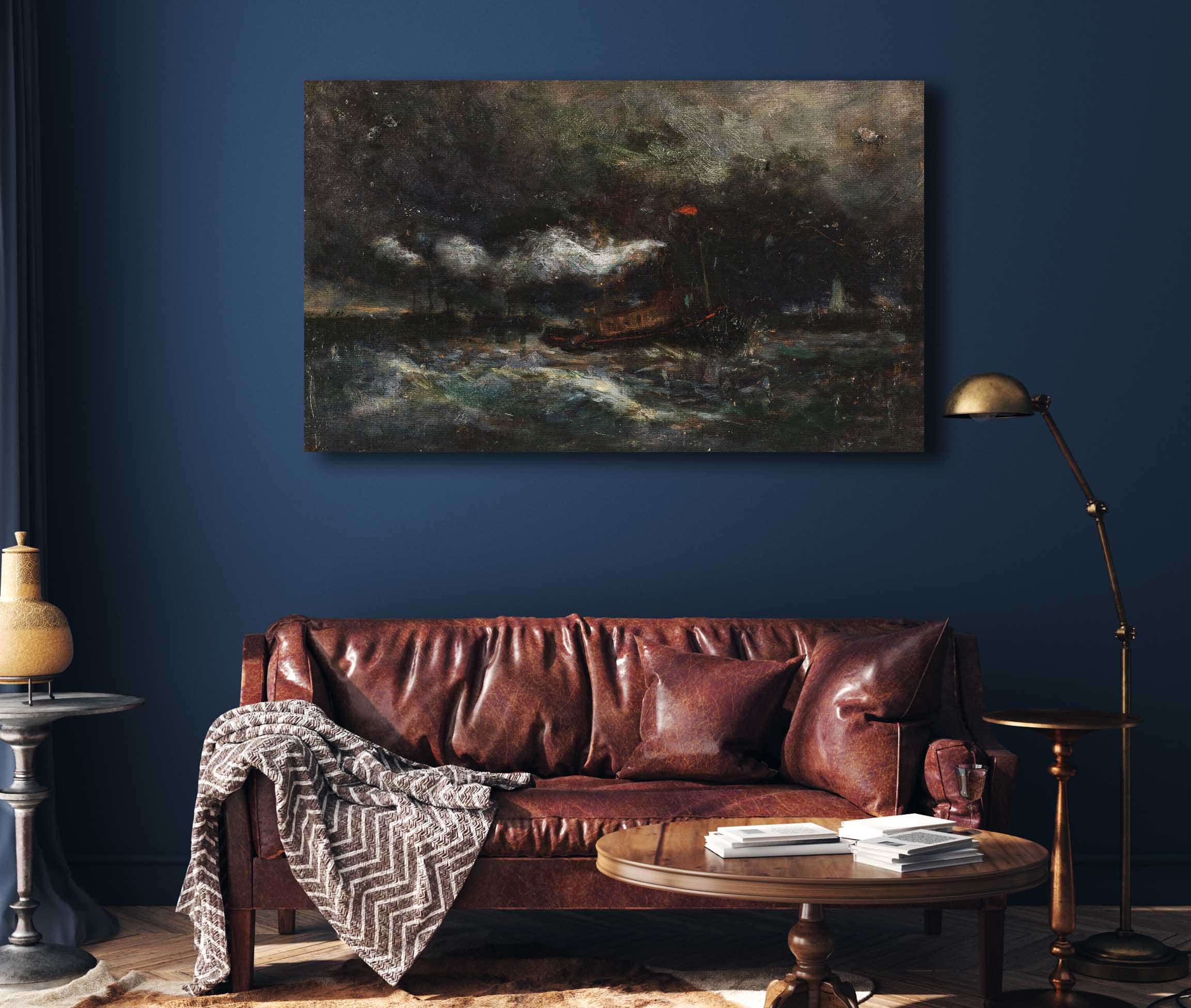 Squall Brenton Light Boat In Storm by Edward Mitchell Bannister - Image 4