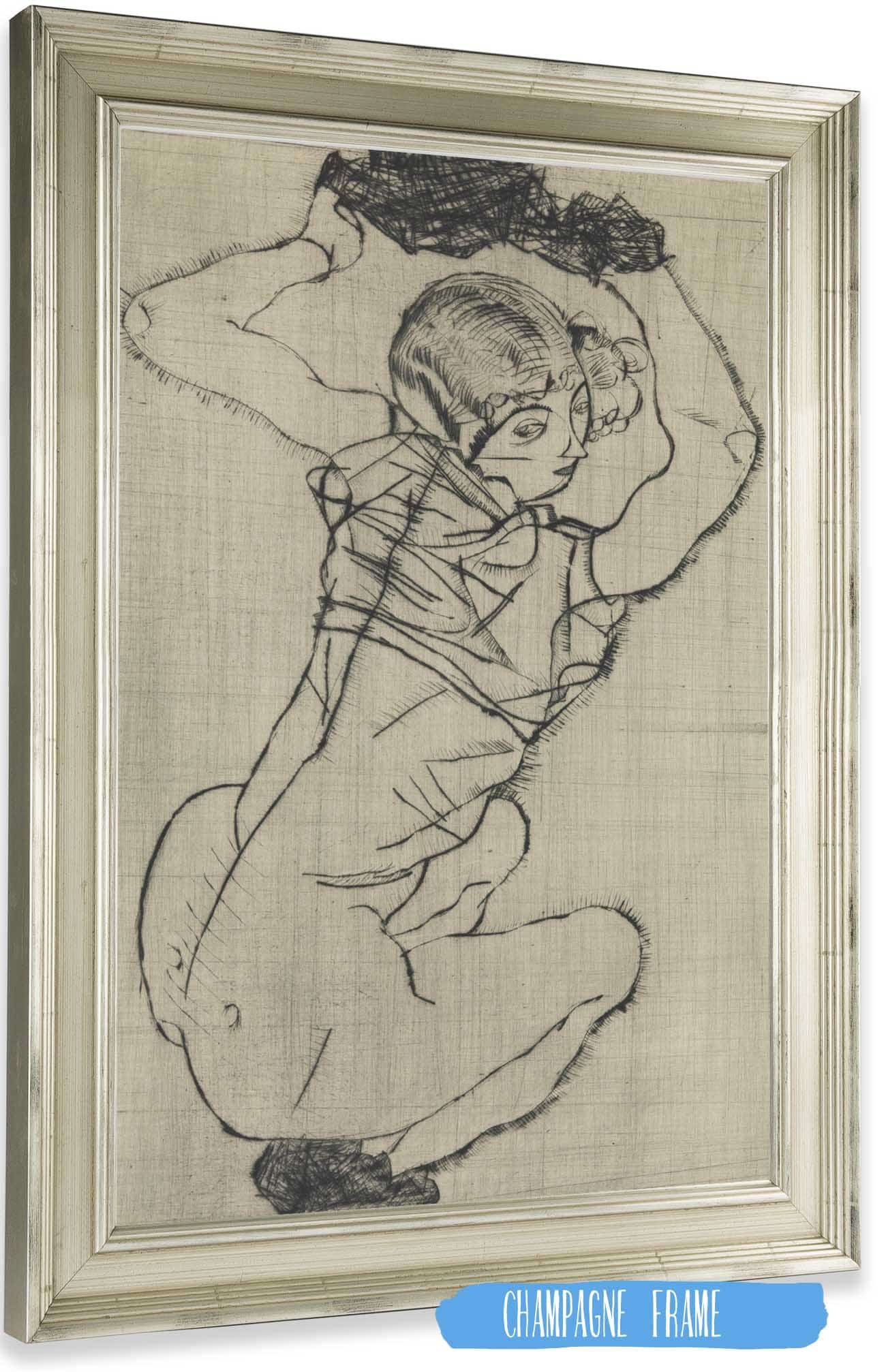 Squatting Woman by Egon Schiele